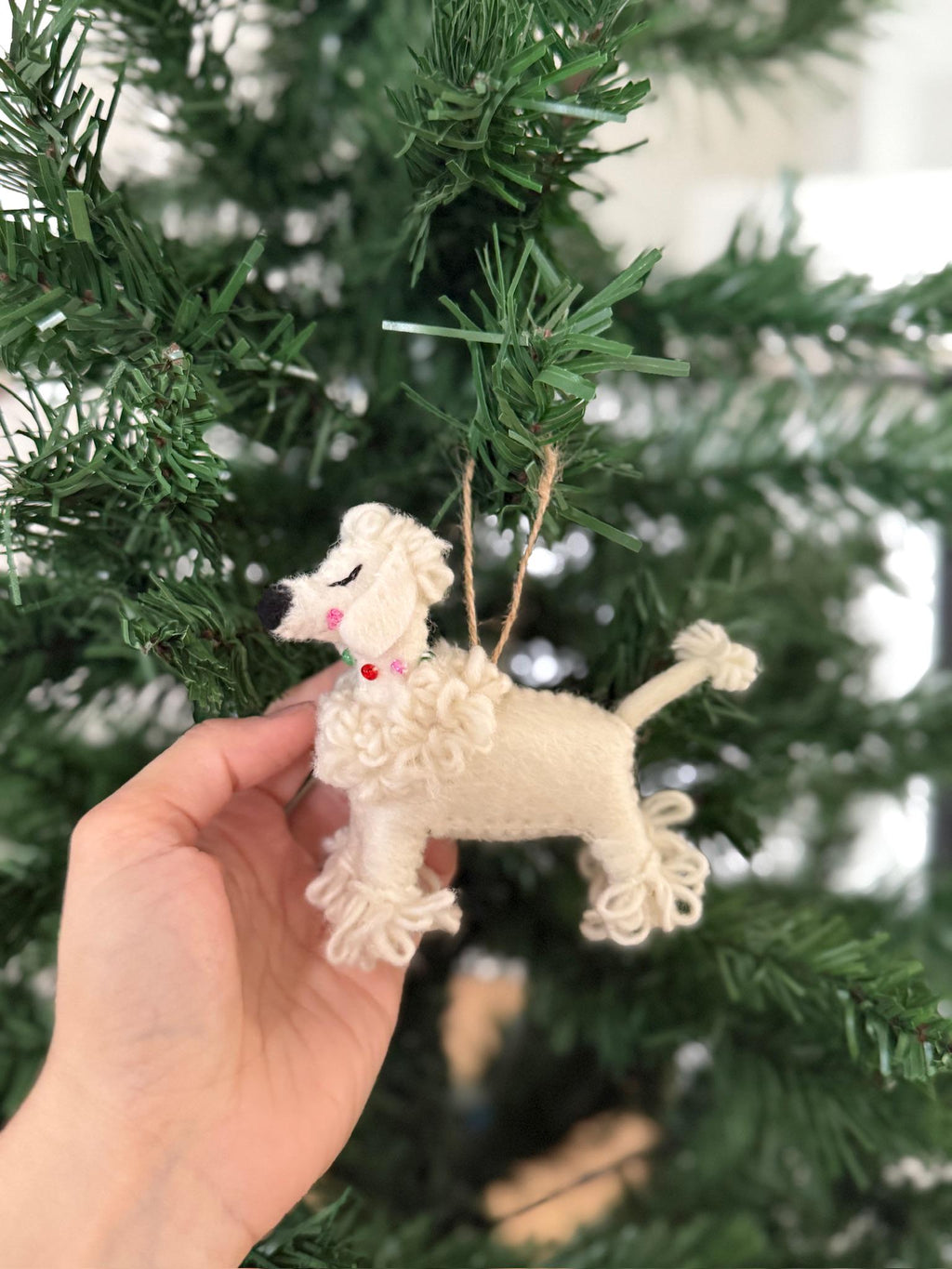 Weihnachtsanhänger Pudel I Filz Christbaumschmuck I Weihnachtsdeko I Weihnachtlicher Hund I Hundeanhänger I Pudeldeko I Ausgefallene Deko