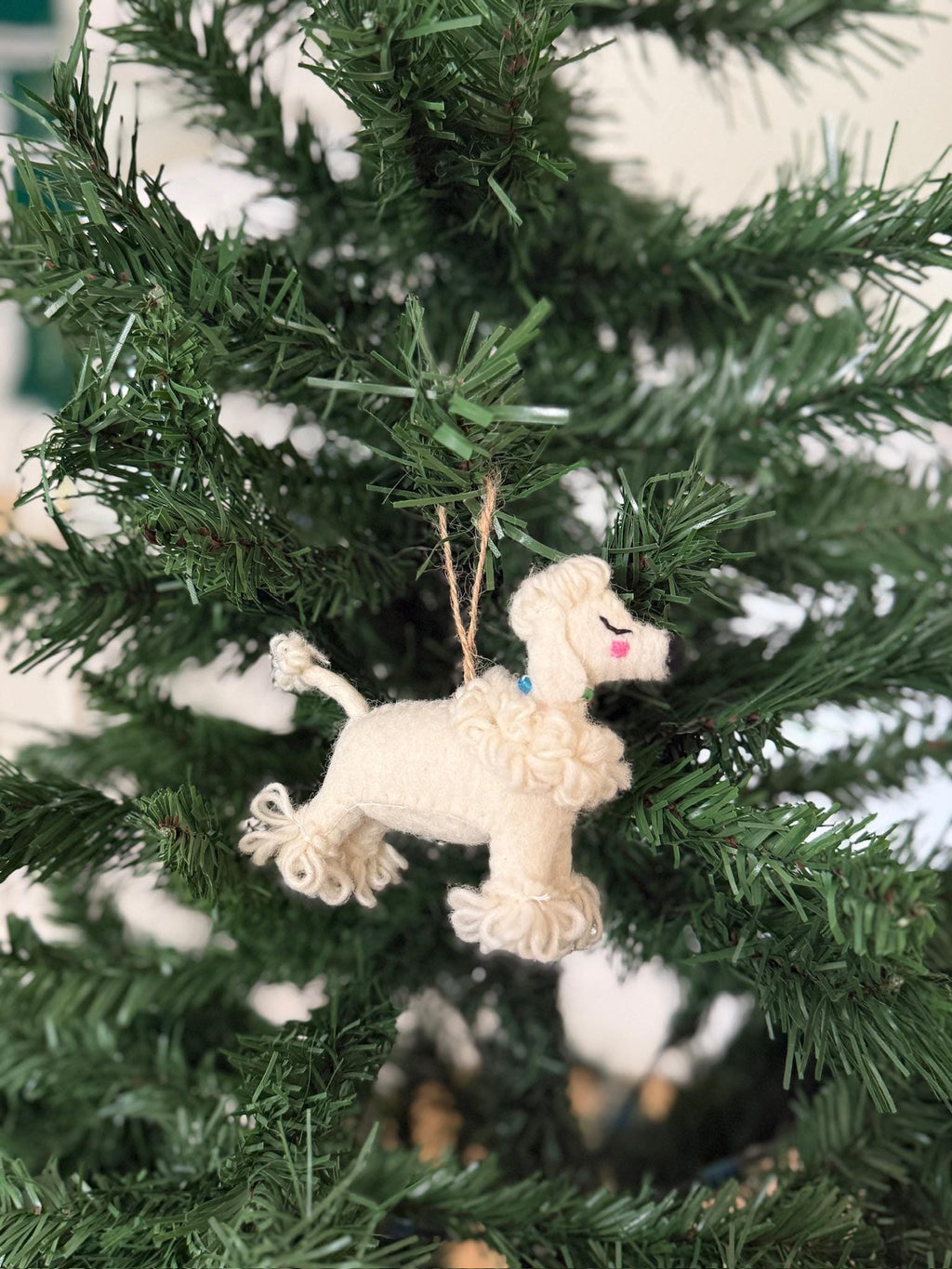 Weihnachtsanhänger Pudel I Filz Christbaumschmuck I Weihnachtsdeko I Weihnachtlicher Hund I Hundeanhänger I Pudeldeko I Ausgefallene Deko