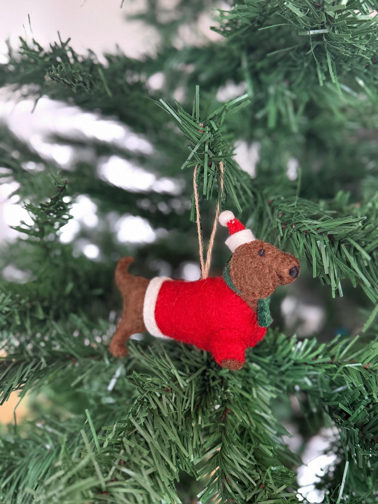 Weihnachtsanhänger Weihnachtsdackel I Filz Christbaumschmuck I Weihnachtsdeko I Weihnachtsdackel mit Mütze I Hundeanhänger