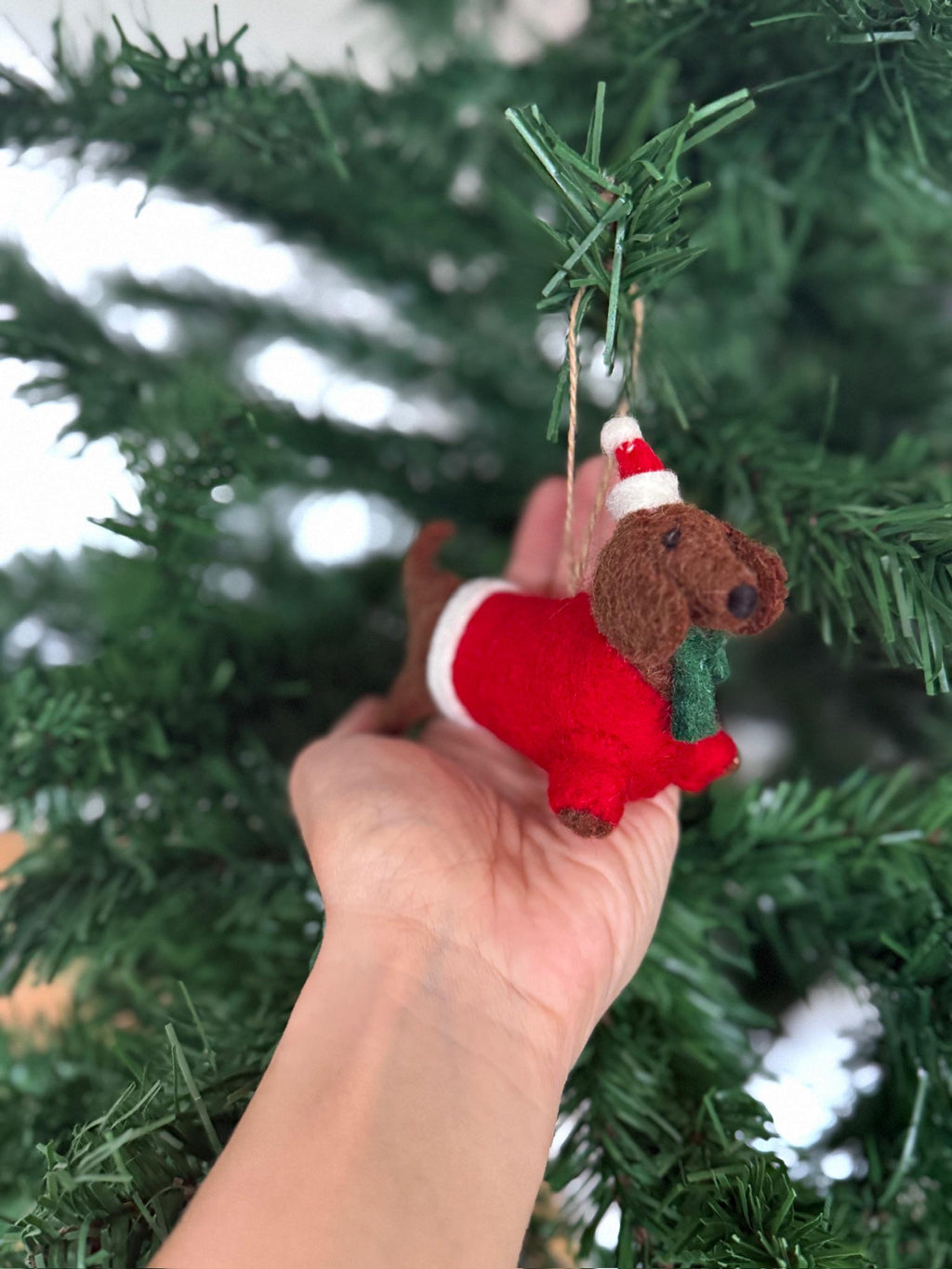 Weihnachtsanhänger Weihnachtsdackel I Filz Christbaumschmuck I Weihnachtsdeko I Weihnachtsdackel mit Mütze I Hundeanhänger