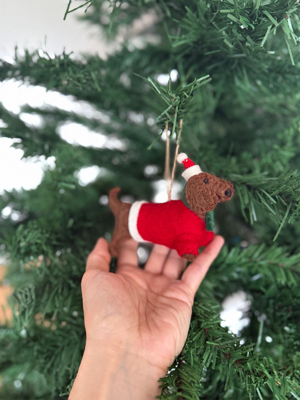 Weihnachtsanhänger Weihnachtsdackel I Filz Christbaumschmuck I Weihnachtsdeko I Weihnachtsdackel mit Mütze I Hundeanhänger