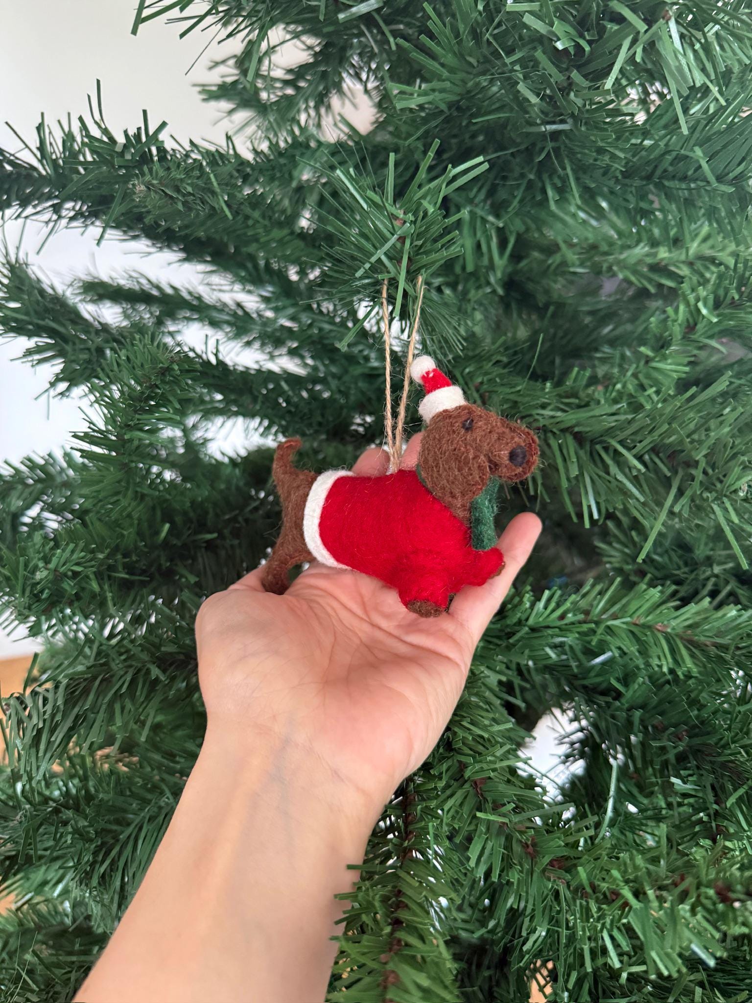 Weihnachtsanhänger Weihnachtsdackel I Filz Christbaumschmuck I Weihnachtsdeko I Weihnachtsdackel mit Mütze I Hundeanhänger