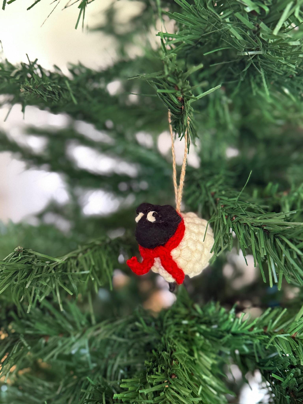 Weihnachtsanhänger Schaf mit Schal I Christbaumschmuck Weihnachtsdeko I Winter Weihnachtsbaum I Weihnachtsschaf