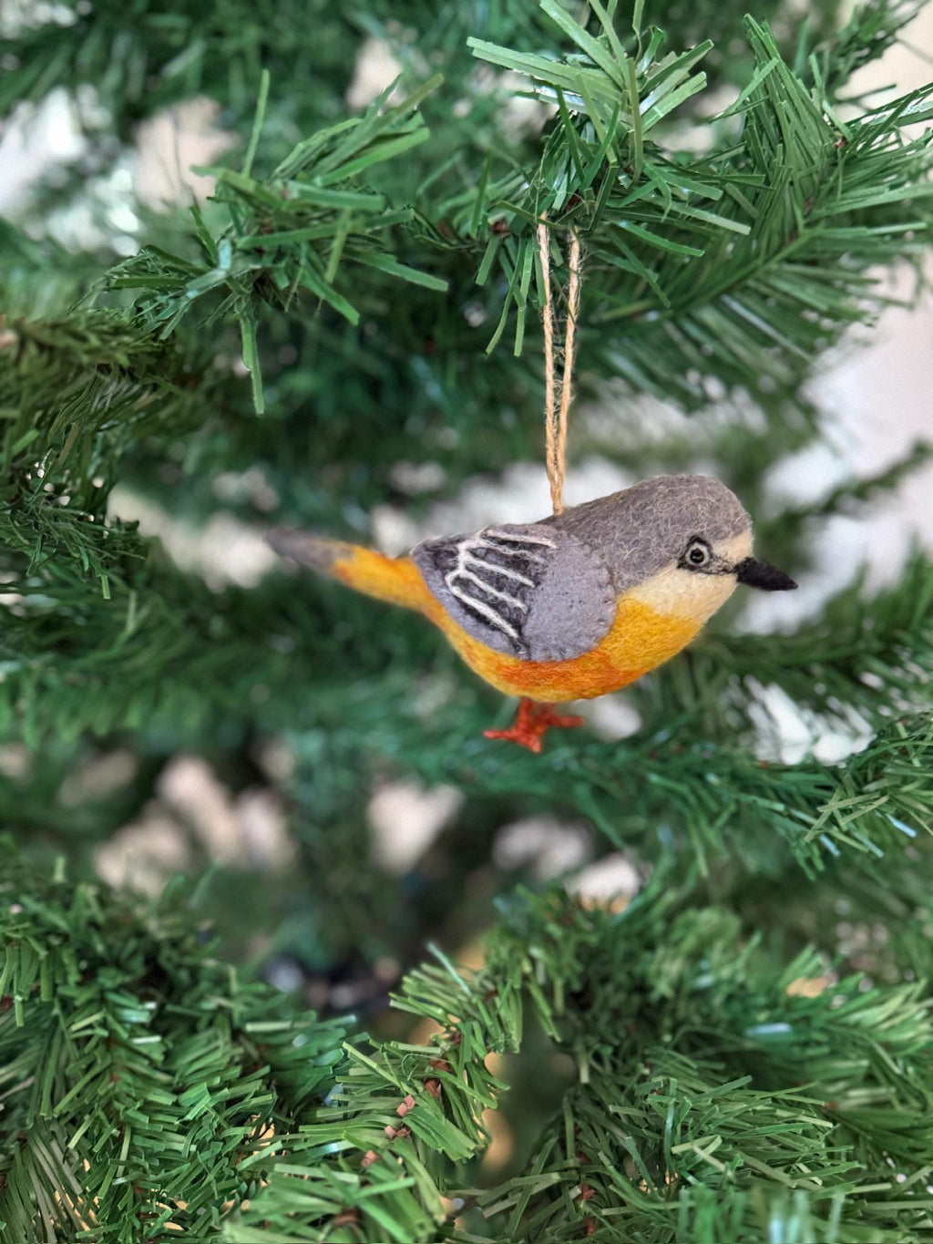 Filzanhänger Bergstelze I Christbaumschmuck I Weihnachtsdeko I Winterdeko I Weihnachtsbaum I Frühlingsdeko I Vogeldeko I Naturdeko I Fair