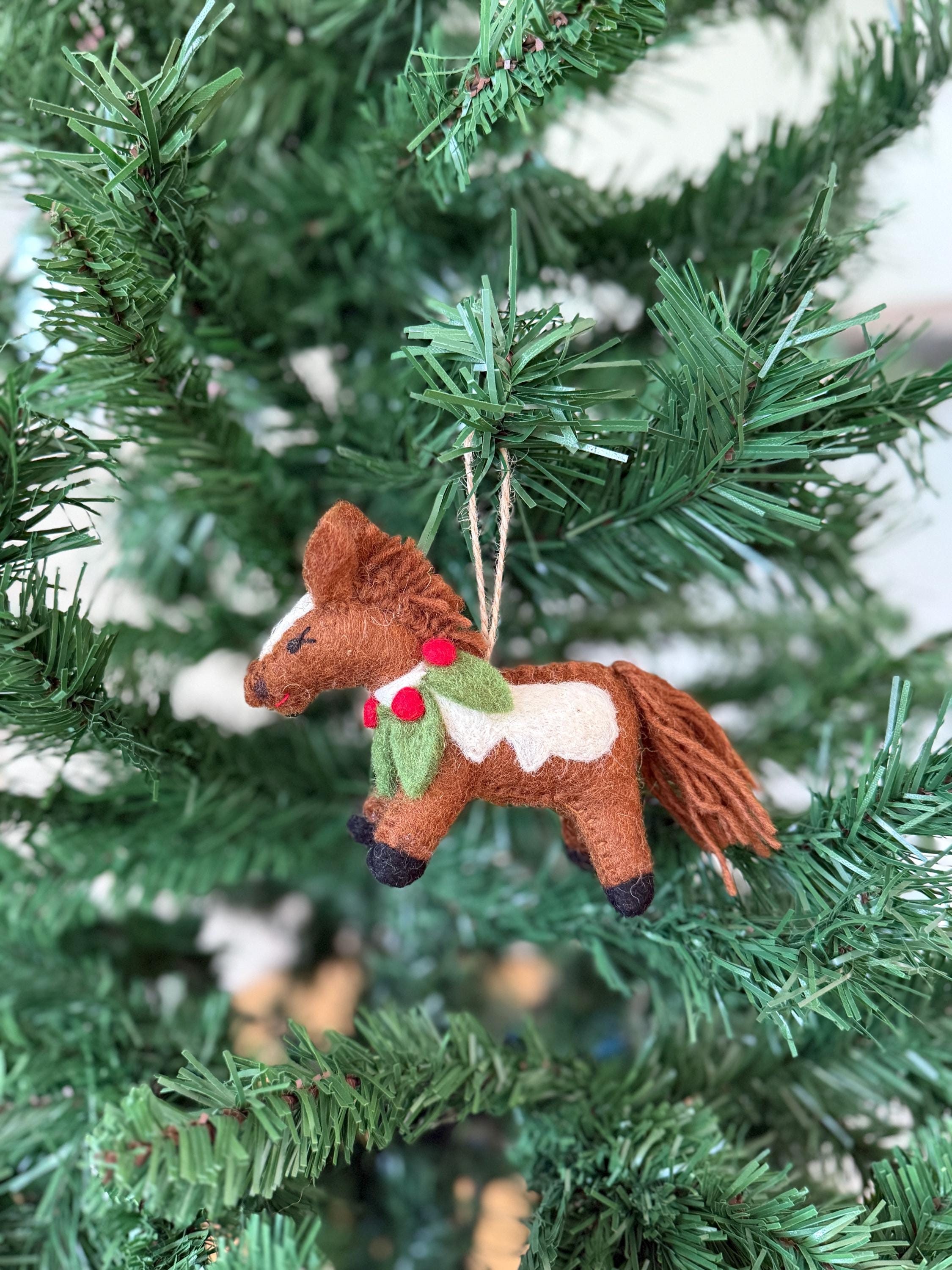 Weihnachtsanhänger Pferd I Filz Christbaumschmuck I Weihnachtsdeko Pferdchen
