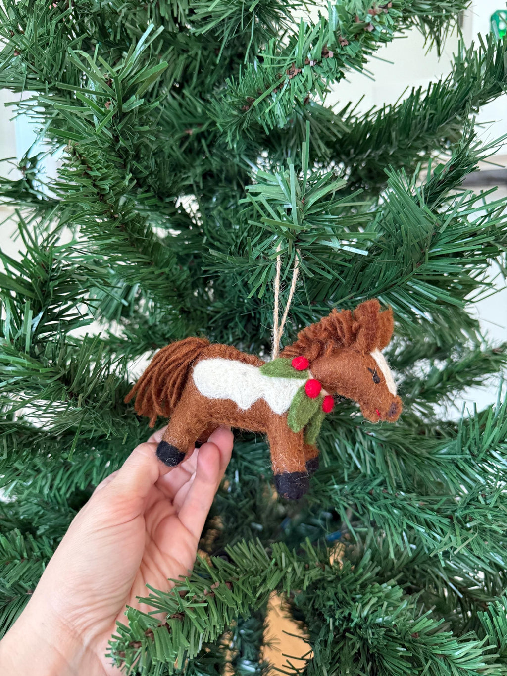 Weihnachtsanhänger Pferd I Filz Christbaumschmuck I Weihnachtsdeko Pferdchen