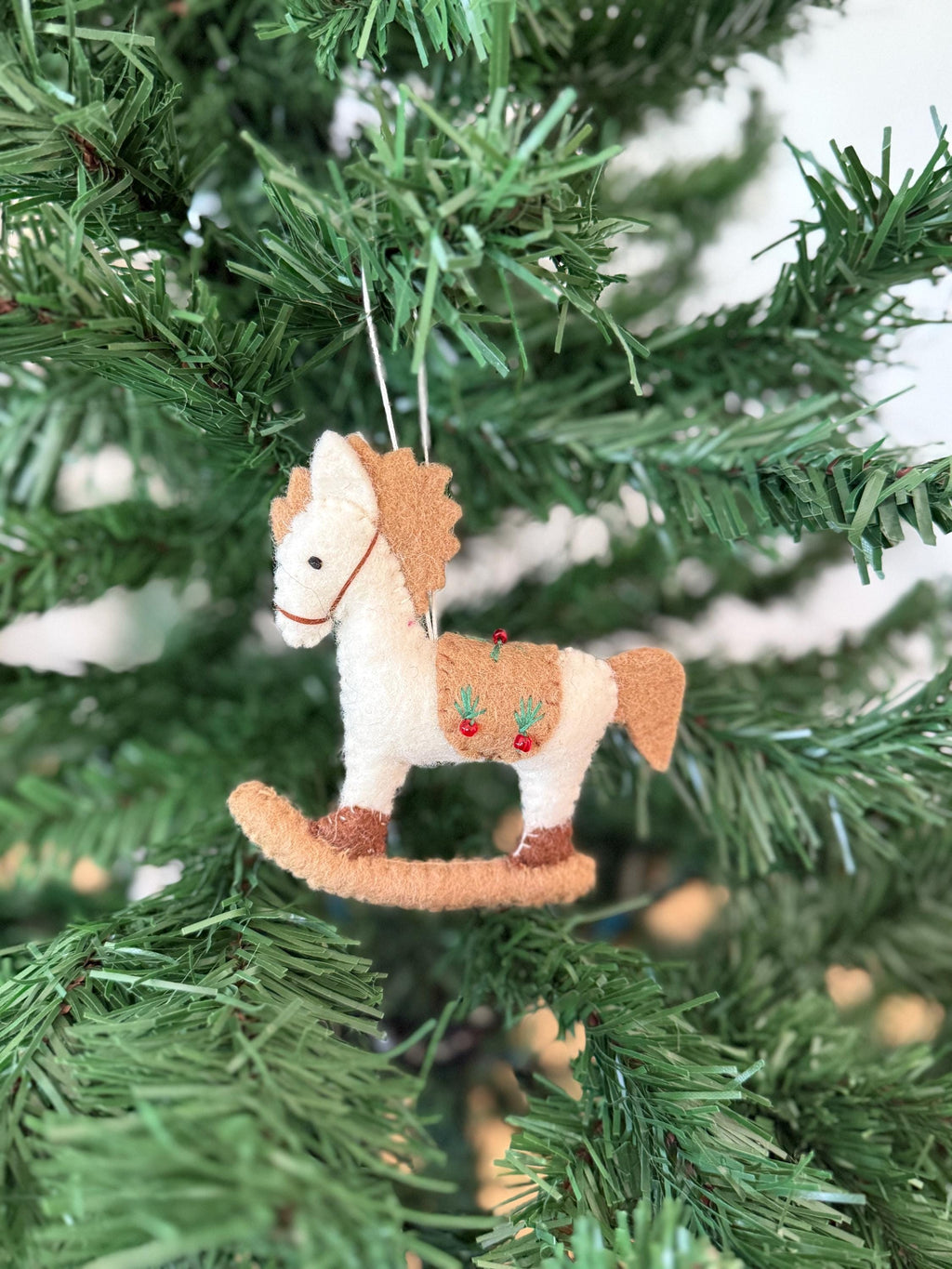 Weihnachtsanhänger Schaukelpferd I Filz Christbaumschmuck I Weihnachtsdeko Pferdchen