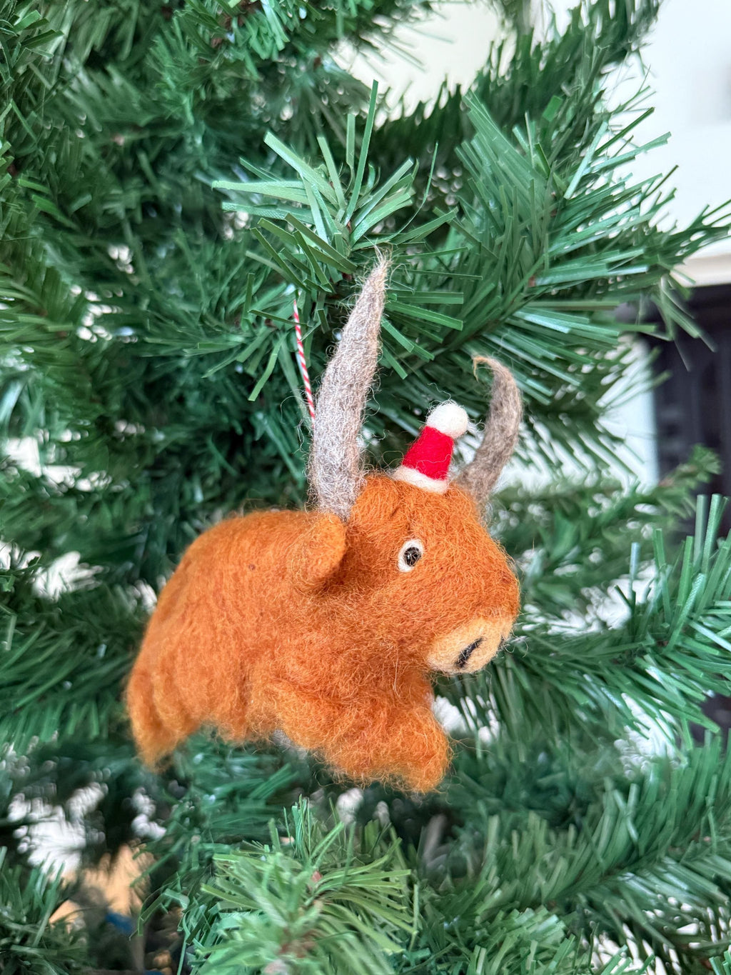 Filzanhänger Highland Rind mit Mütze I weihnachtliche Kuh I Christbaumschmuck I Weihnachtsdeko I Weihnachten I Anhänger