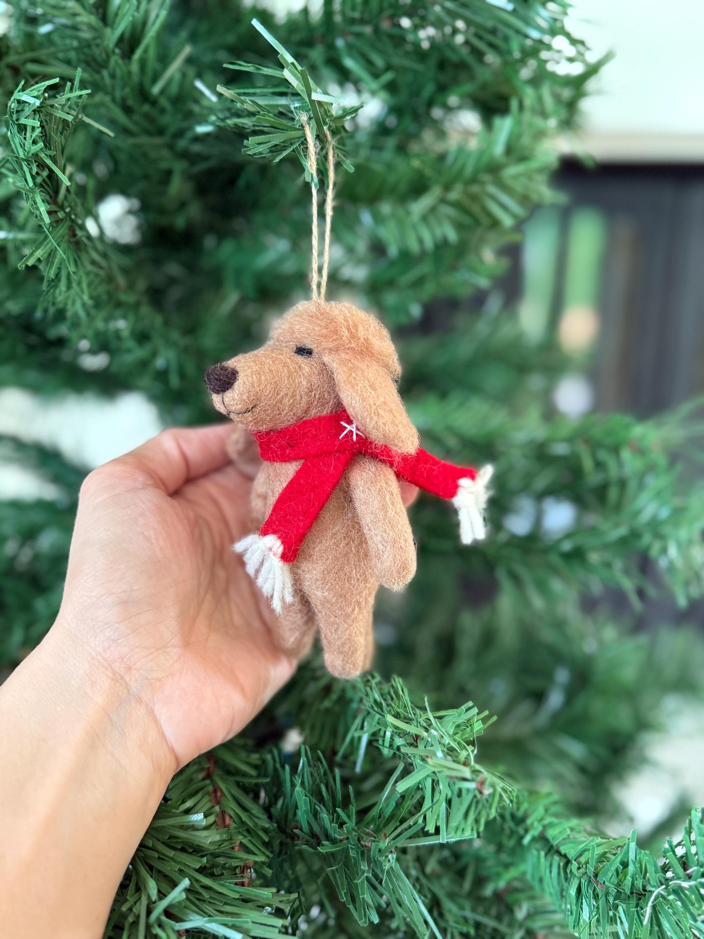 Weihnachtsanhänger Hund Pudel I Filz Christbaumschmuck I Weihnachtsdeko I Weihnachtlicher Hund