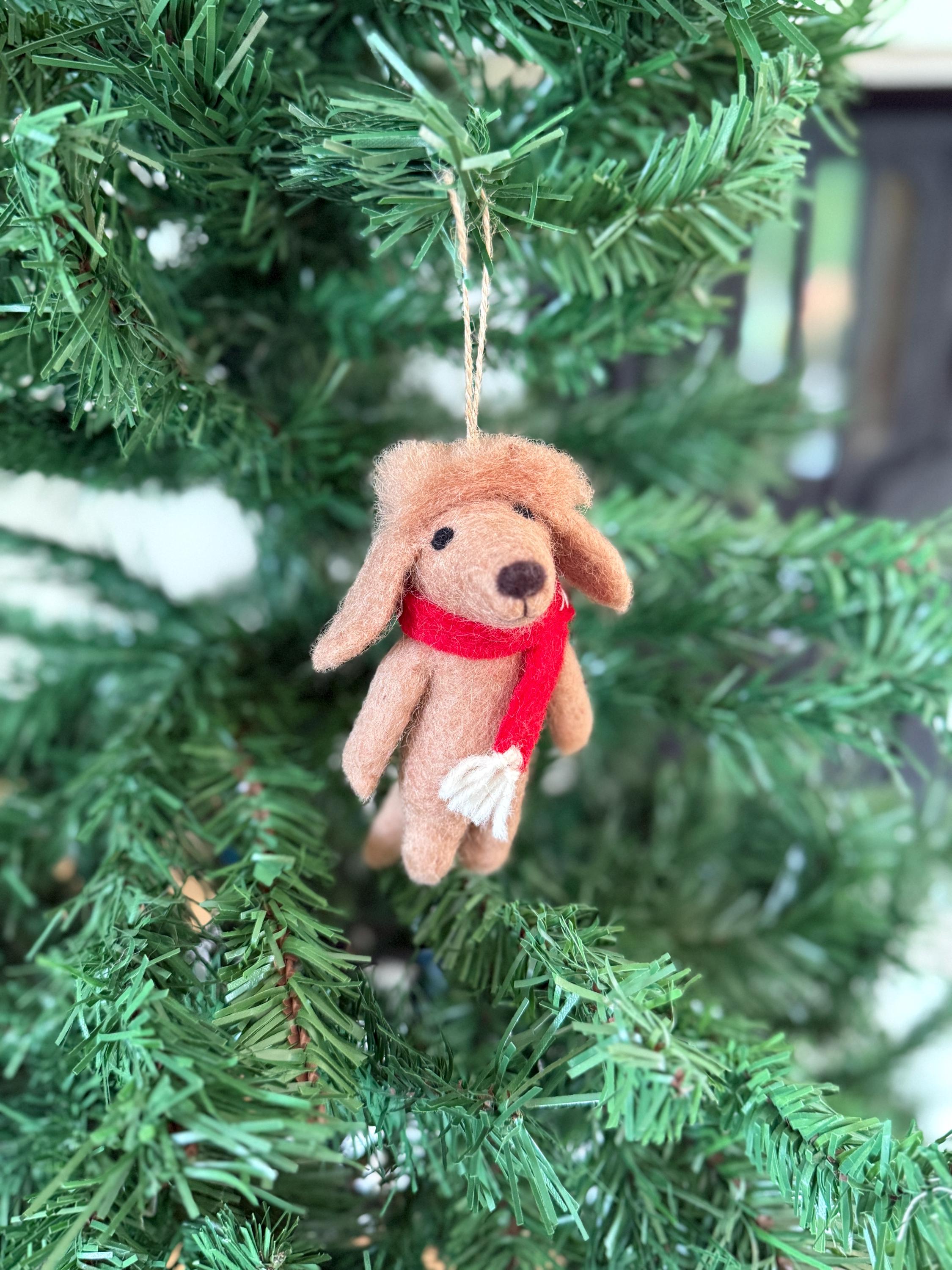 Weihnachtsanhänger Hund Pudel I Filz Christbaumschmuck I Weihnachtsdeko I Weihnachtlicher Hund