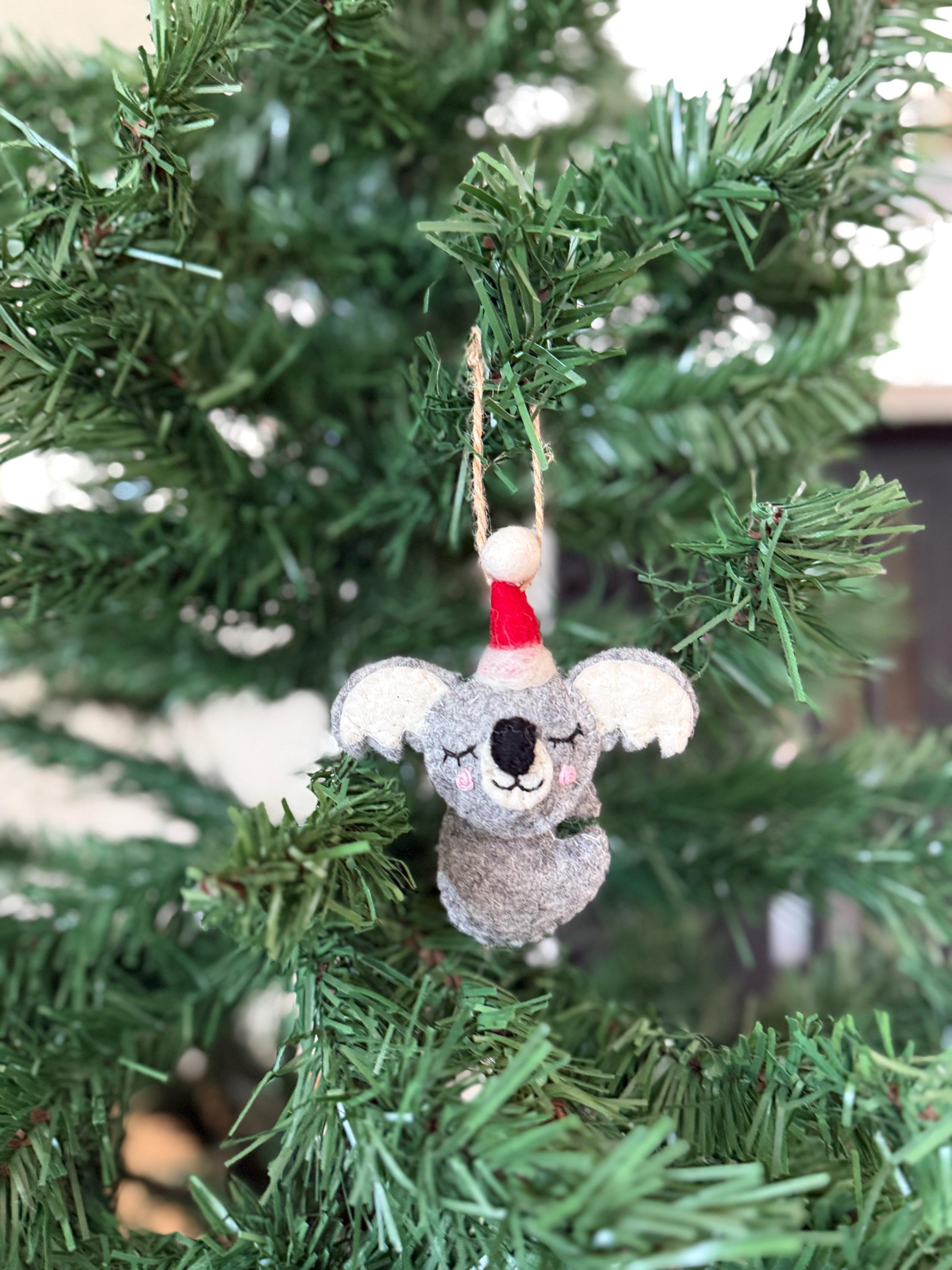 Weihnachtsanhänger Koala I Christbaumschmuck I Weihnachtsdeko I Winter Weihnachtsbaum I Koalabär mit Mütze I lustige Weihnachtsdeko