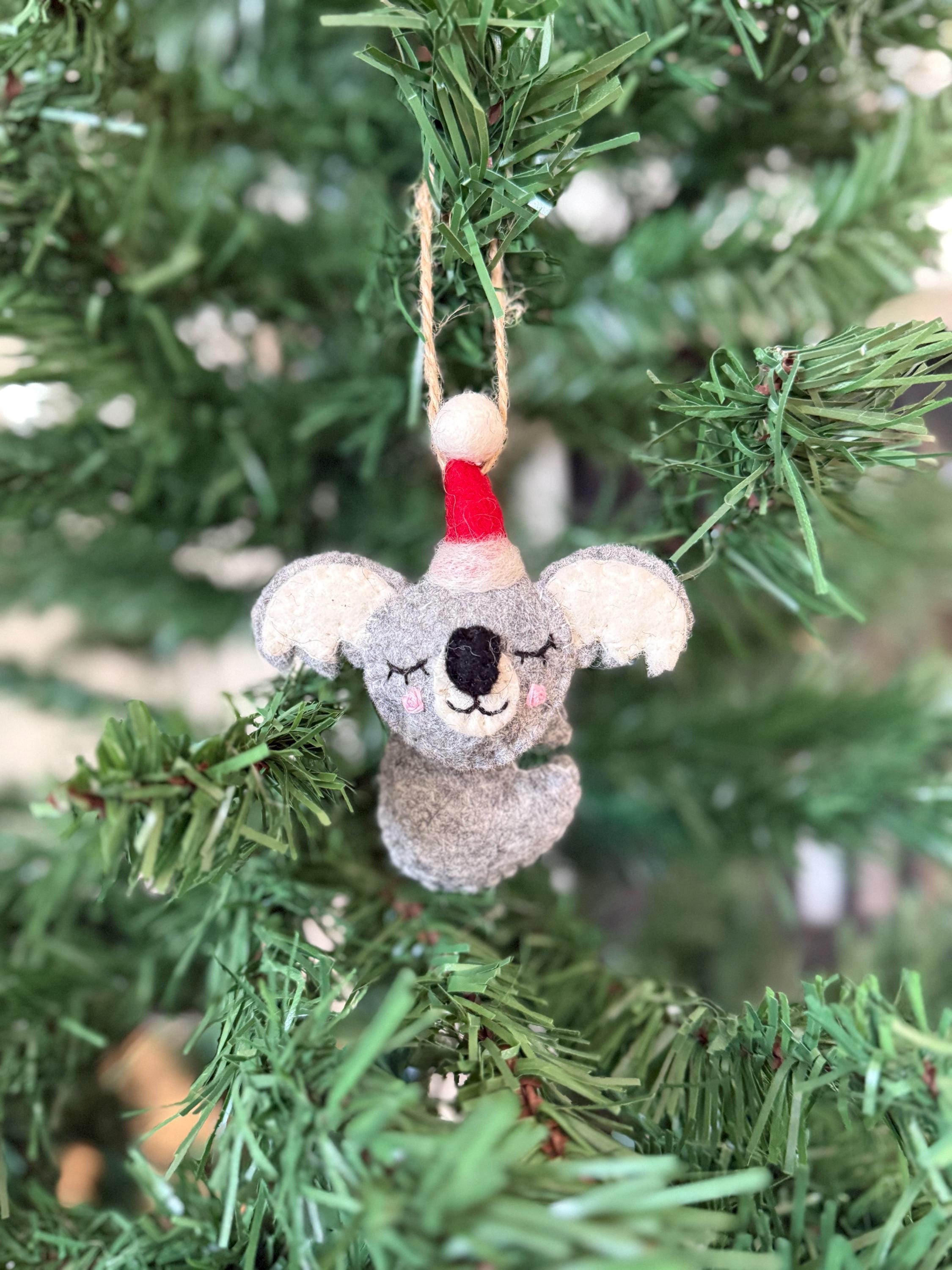 Weihnachtsanhänger Koala I Christbaumschmuck I Weihnachtsdeko I Winter Weihnachtsbaum I Koalabär mit Mütze I lustige Weihnachtsdeko