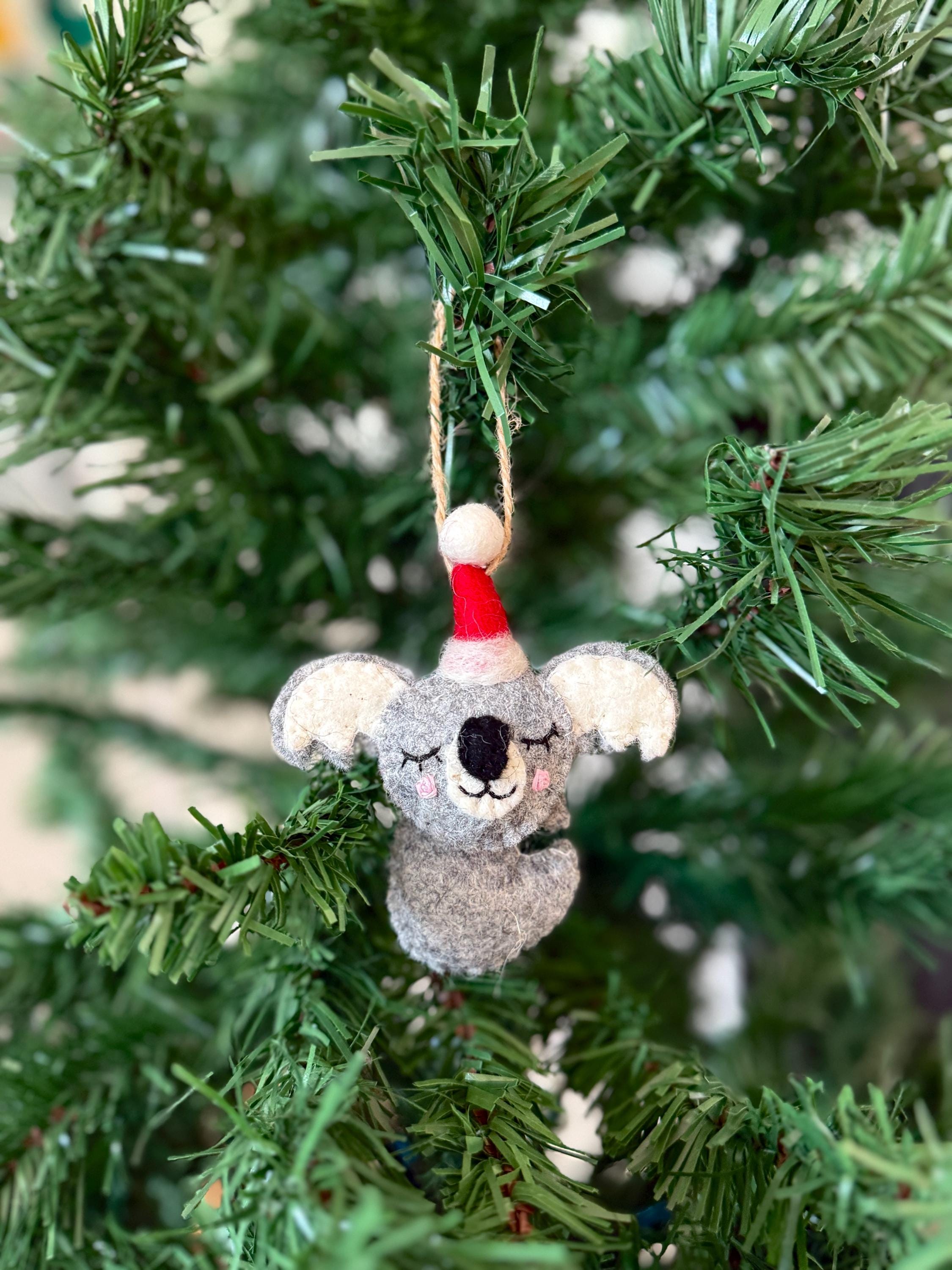 Weihnachtsanhänger Koala I Christbaumschmuck I Weihnachtsdeko I Winter Weihnachtsbaum I Koalabär mit Mütze I lustige Weihnachtsdeko