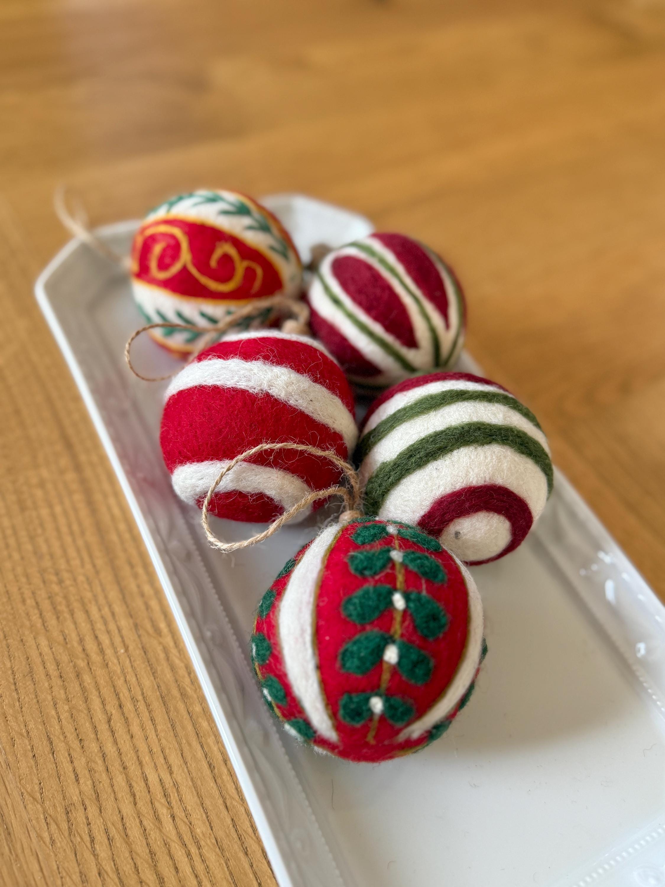 Weihnachtskugel 5er Set aus Filz handgemacht I Weihnachtsdeko I Anhänger I Kugeln handgemacht I Weihnachtsschmuck I Christbaumkugel Filz I