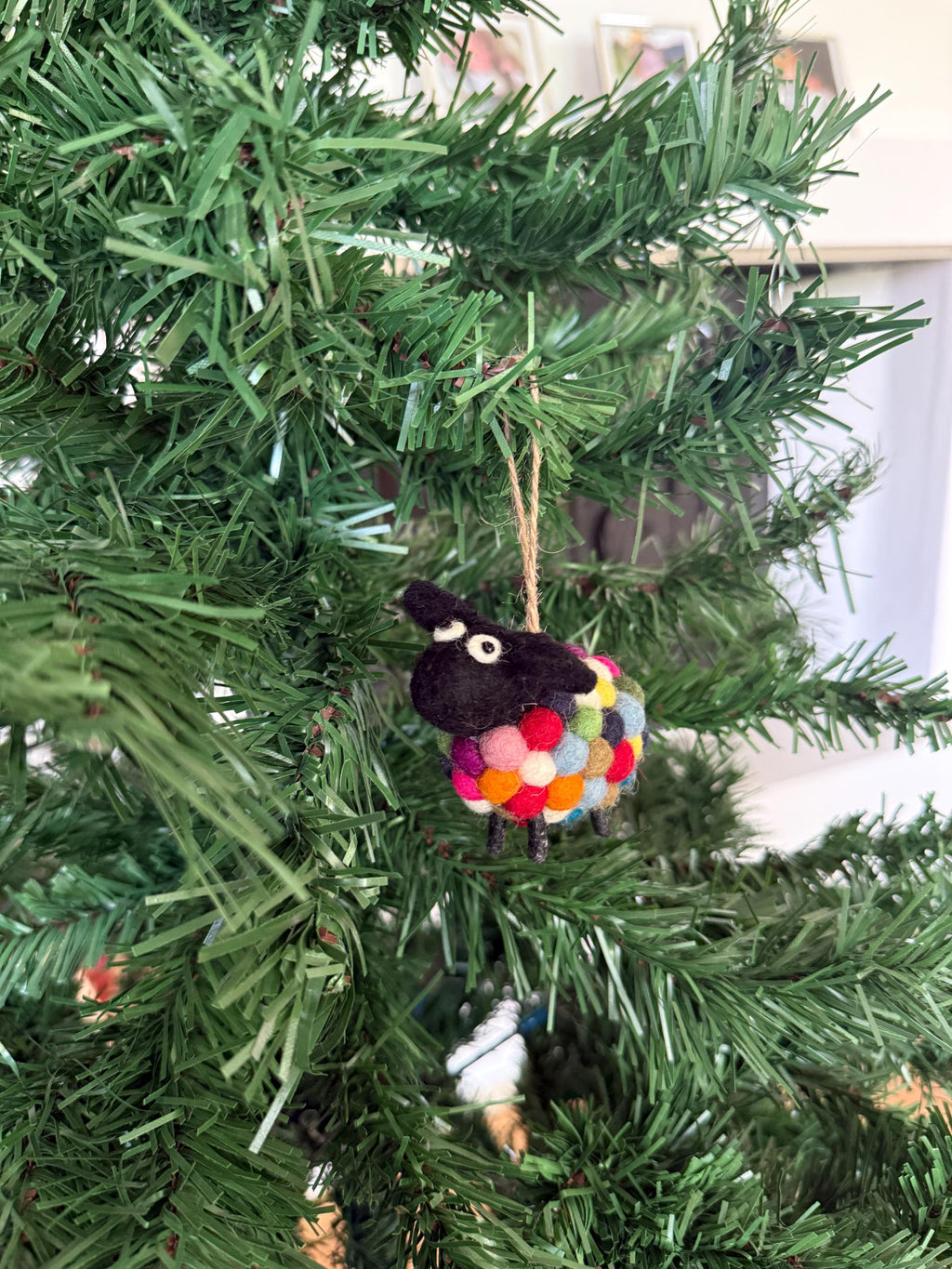 Weihnachtsanhänger buntes Schaf I Christbaumschmuck Weihnachtsdeko I Winter Weihnachtsbaum I Weihnachtsschaf