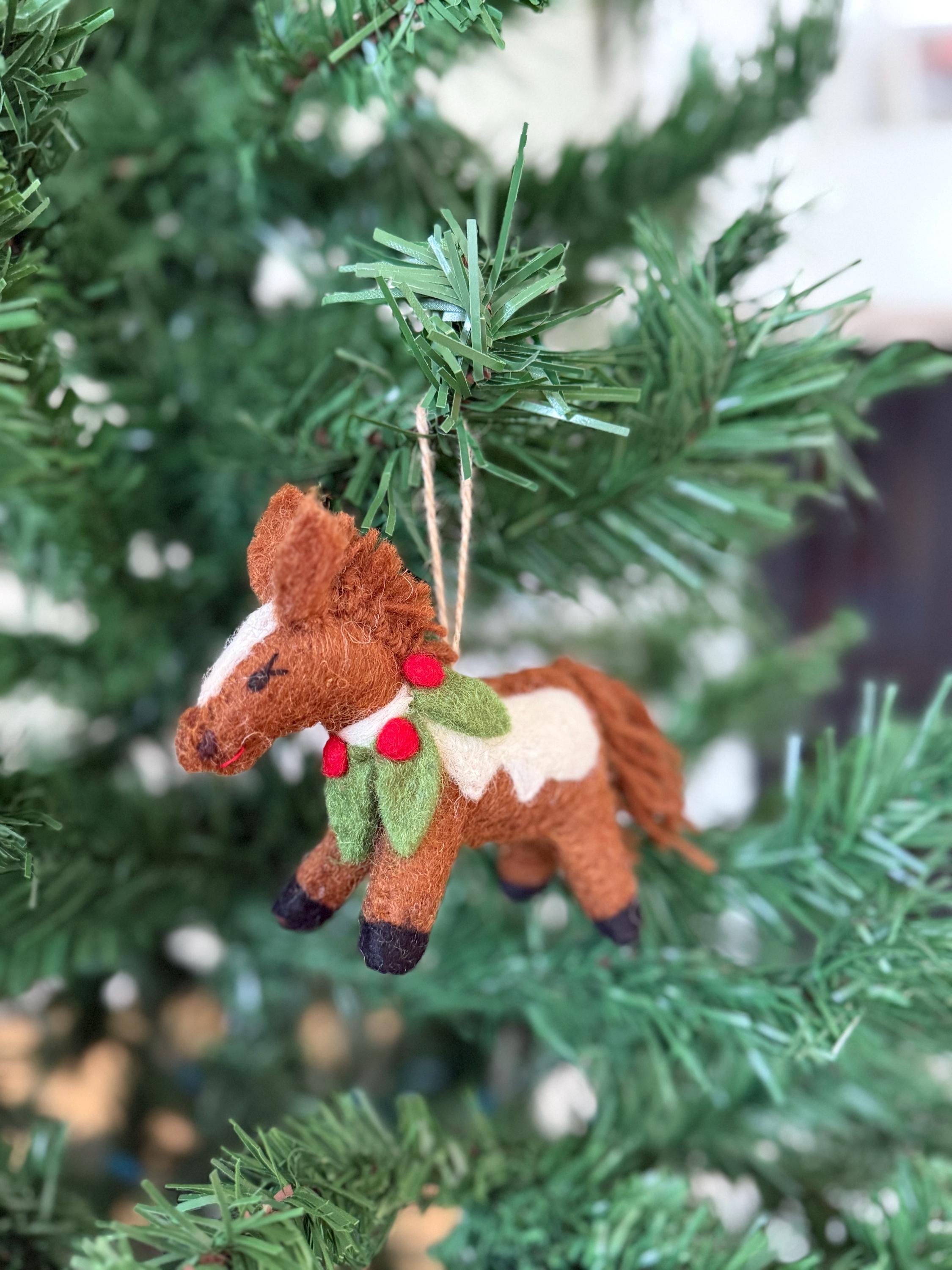Weihnachtsanhänger Pferd I Filz Christbaumschmuck I Weihnachtsdeko Pferdchen