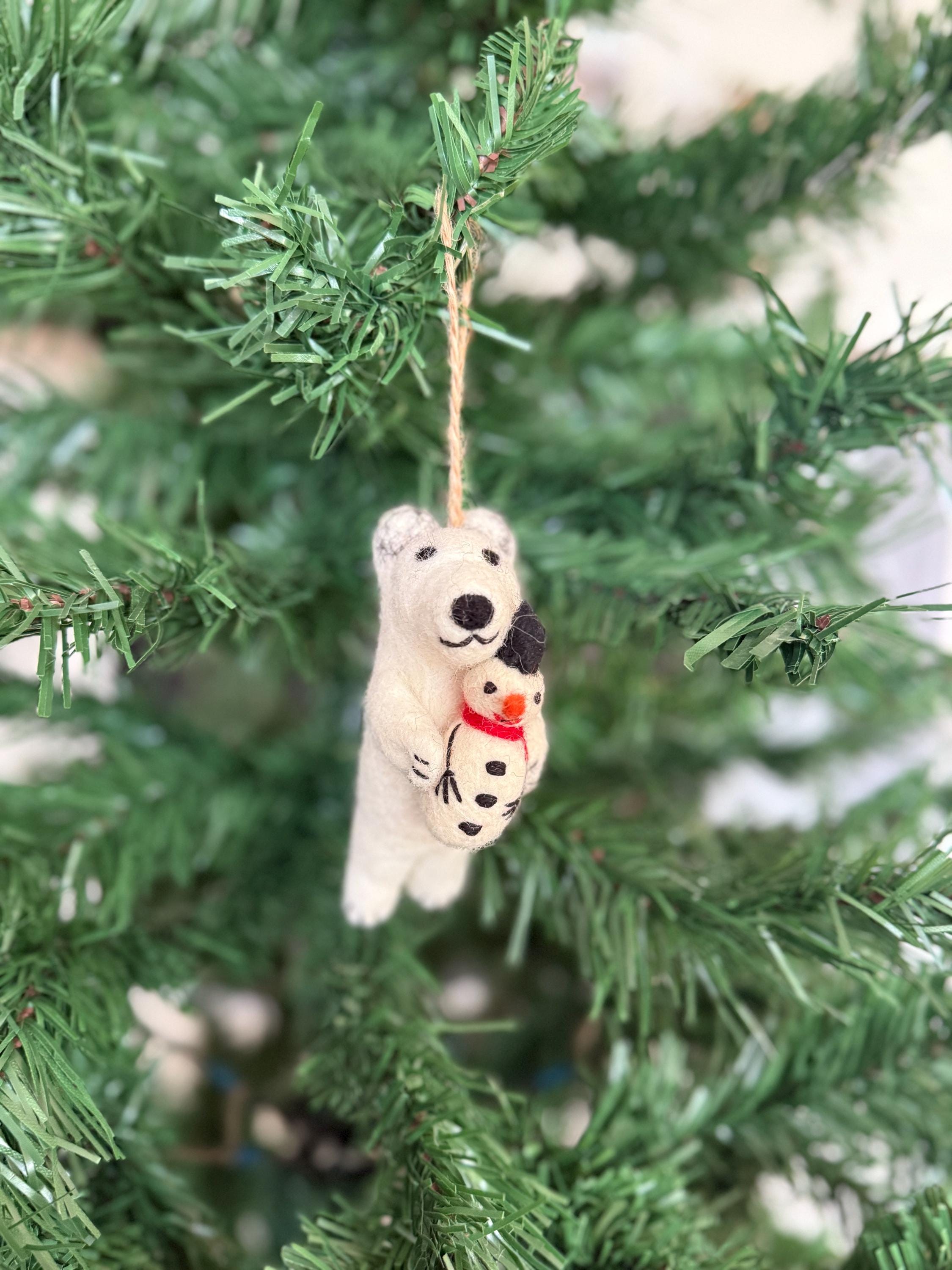 Weihnachtsanhänger Eisbär I Filz Christbaumschmuck I Weihnachtsdeko I Weihnachtsschmuck I Schneemann Weihnachten