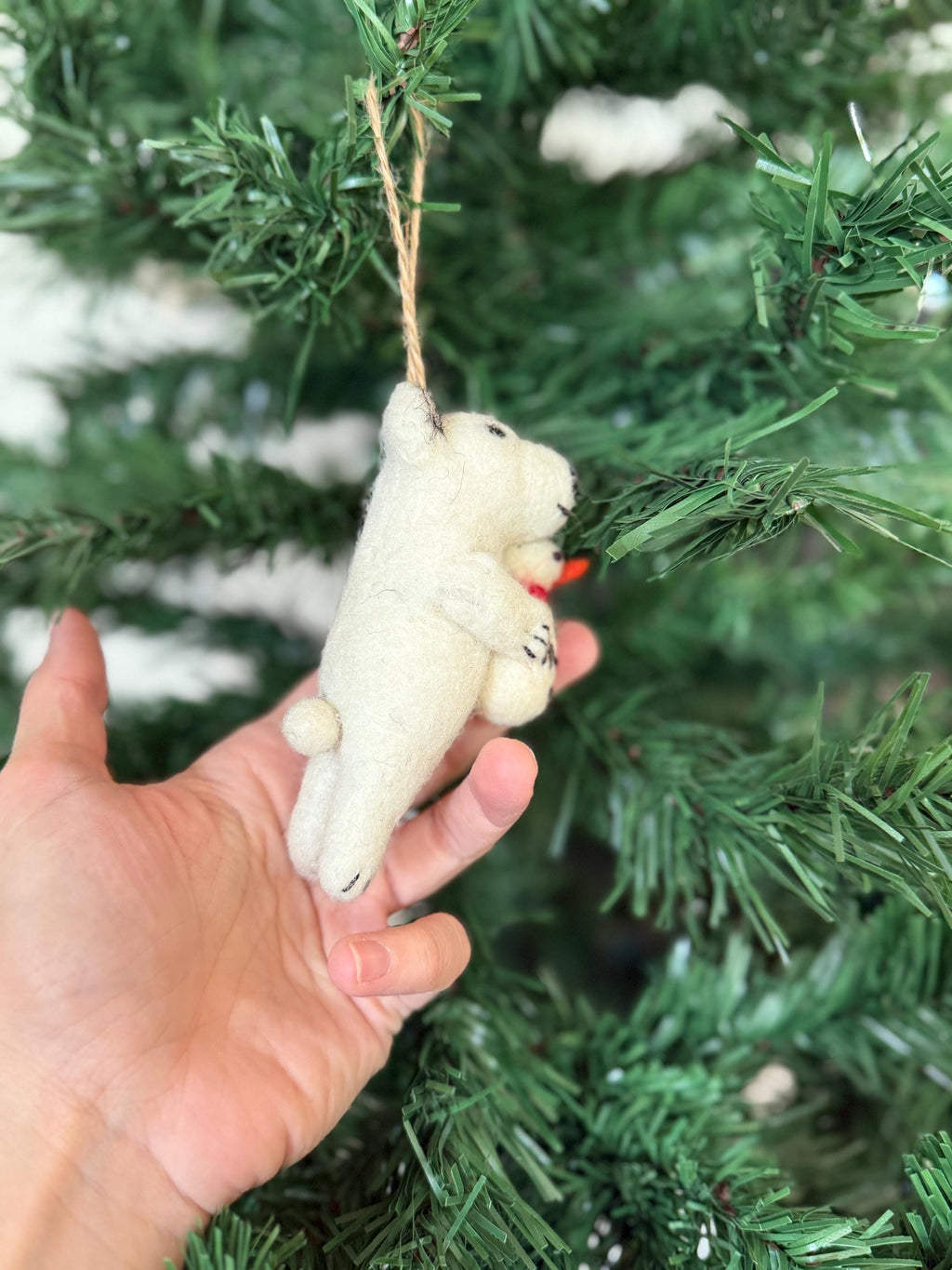 Weihnachtsanhänger Eisbär I Filz Christbaumschmuck I Weihnachtsdeko I Weihnachtsschmuck I Schneemann Weihnachten