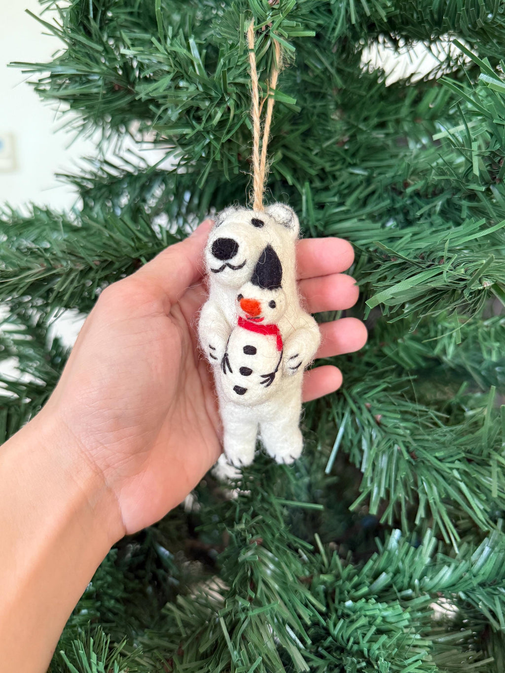 Weihnachtsanhänger Eisbär I Filz Christbaumschmuck I Weihnachtsdeko I Weihnachtsschmuck I Schneemann Weihnachten