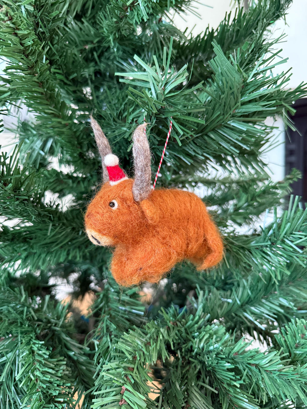 Filzanhänger Highland Rind mit Mütze I weihnachtliche Kuh I Christbaumschmuck I Weihnachtsdeko I Weihnachten I Anhänger