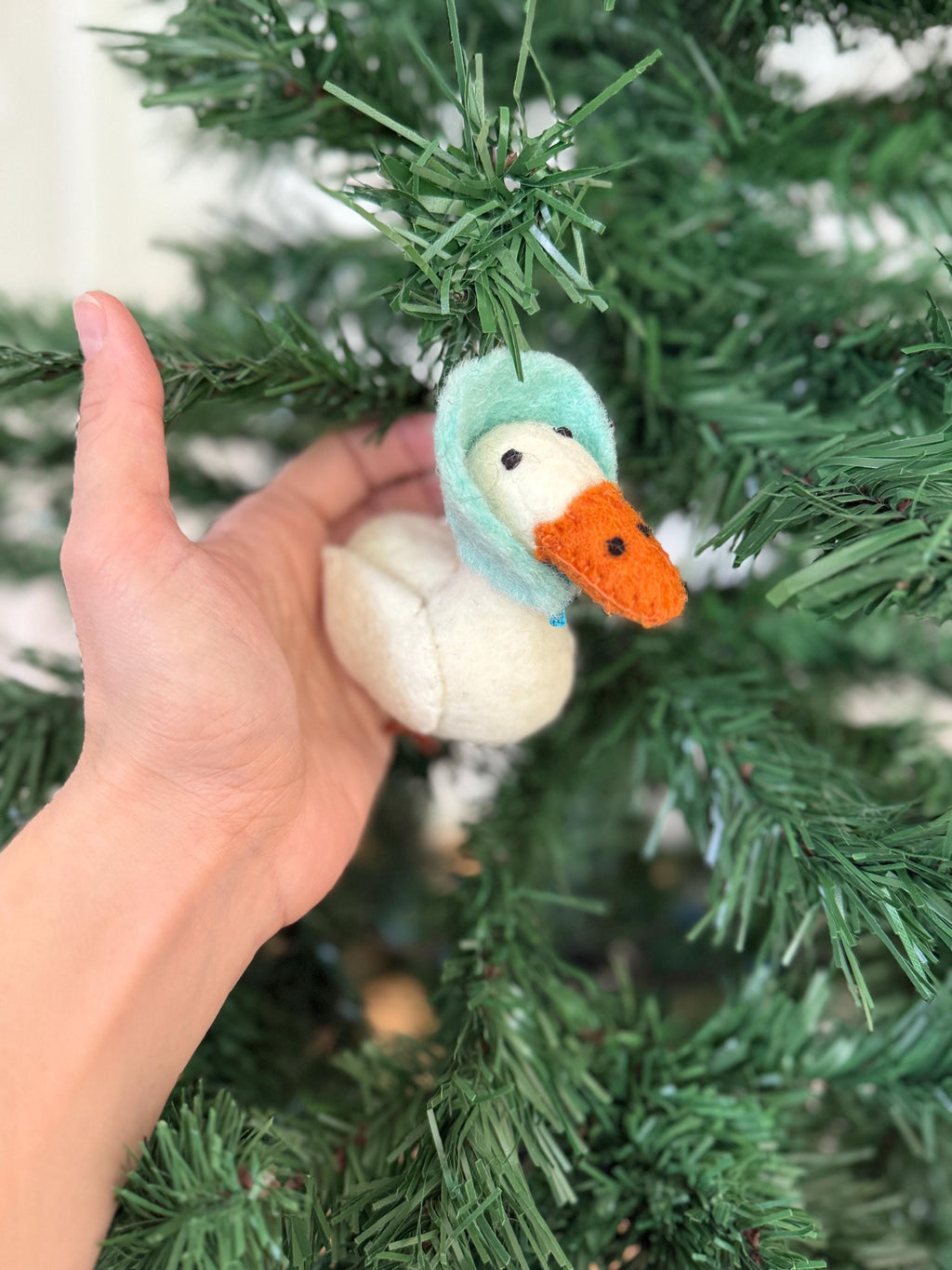 Anhänger Gans I Weihnachtsdeko I Osterschmuck I Osterdeko I Osterstrauß I Filzdeko Ostern I Frühling I Entendeko I Kopftuch