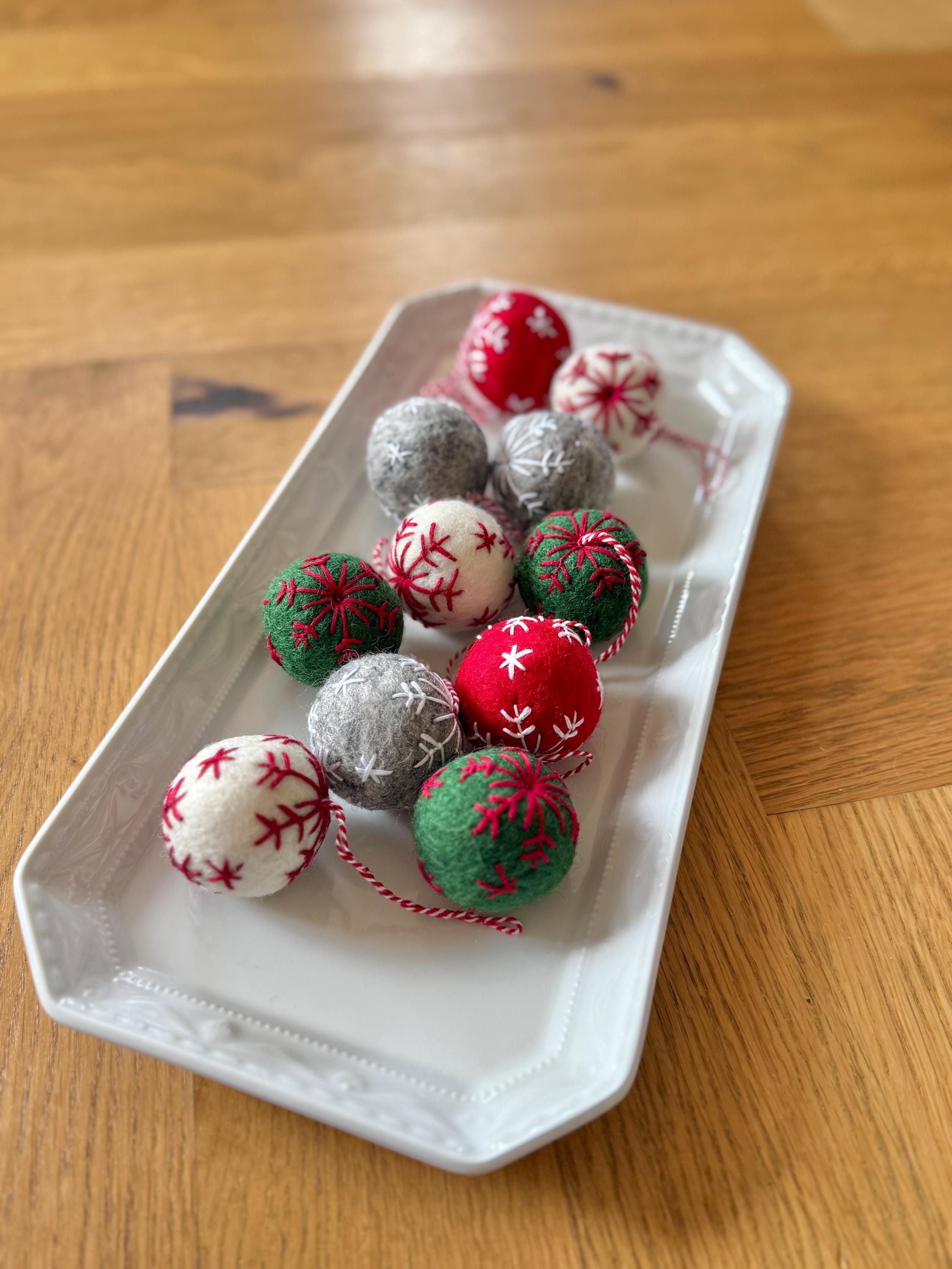 Weihnachtskugel 4er Set aus Filz handgemacht I Weihnachtsdeko I Anhänger I Kugeln handgemacht I Weihnachtsschmuck I Christbaumkugel Filz I