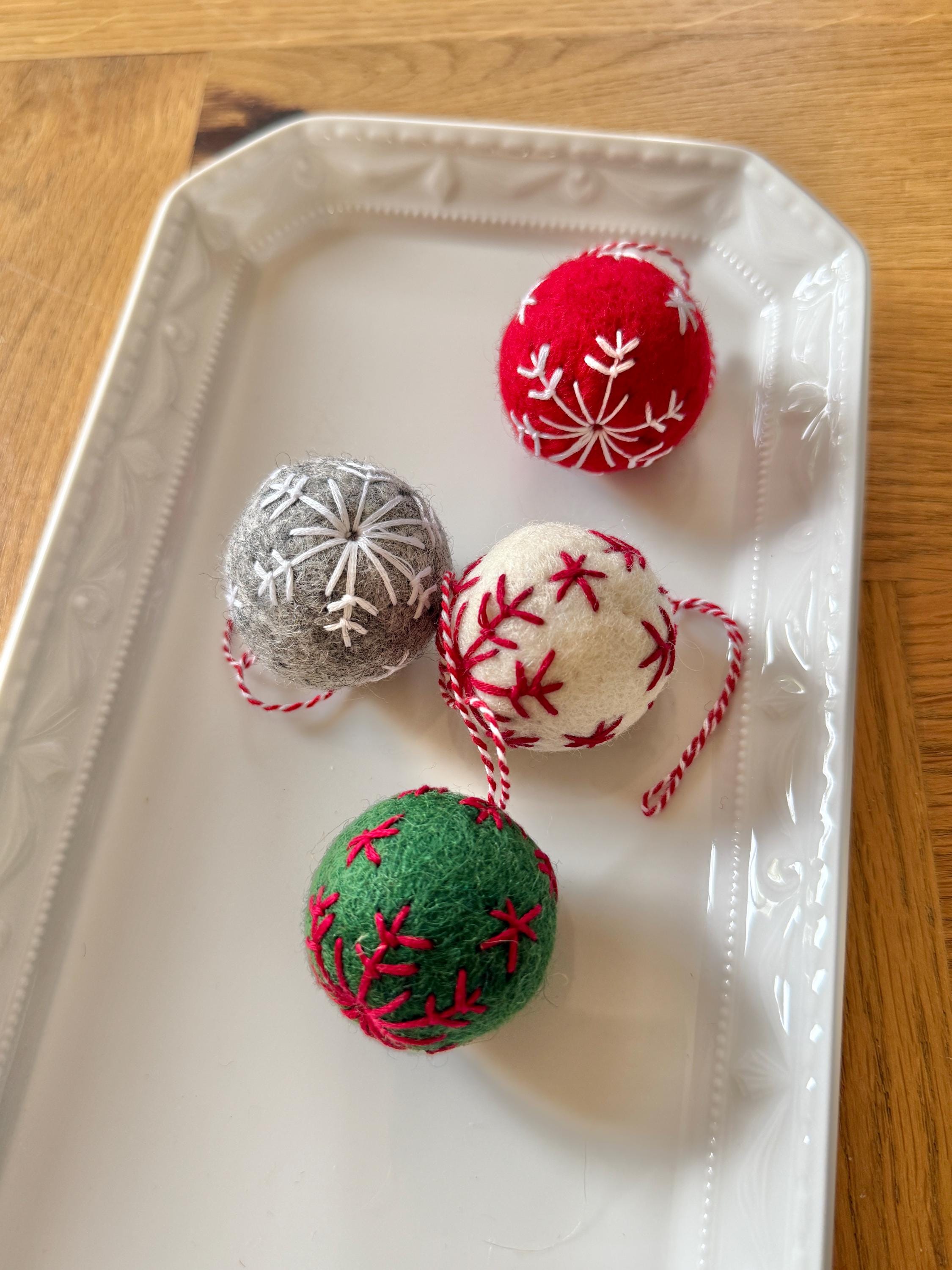 Weihnachtskugel 4er Set aus Filz handgemacht I Weihnachtsdeko I Anhänger I Kugeln handgemacht I Weihnachtsschmuck I Christbaumkugel Filz I