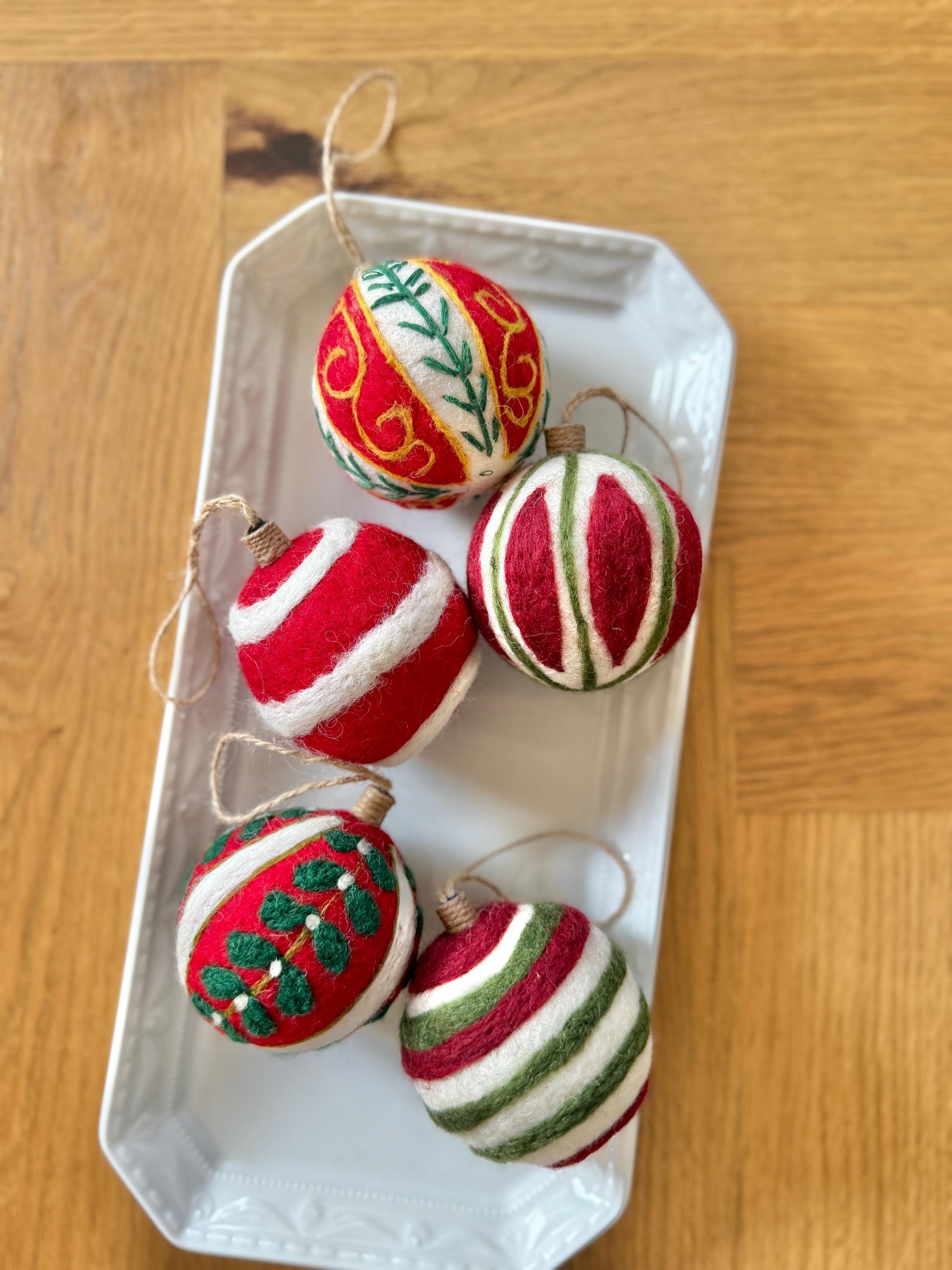 Weihnachtskugel 5er Set aus Filz handgemacht I Weihnachtsdeko I Anhänger I Kugeln handgemacht I Weihnachtsschmuck I Christbaumkugel Filz I