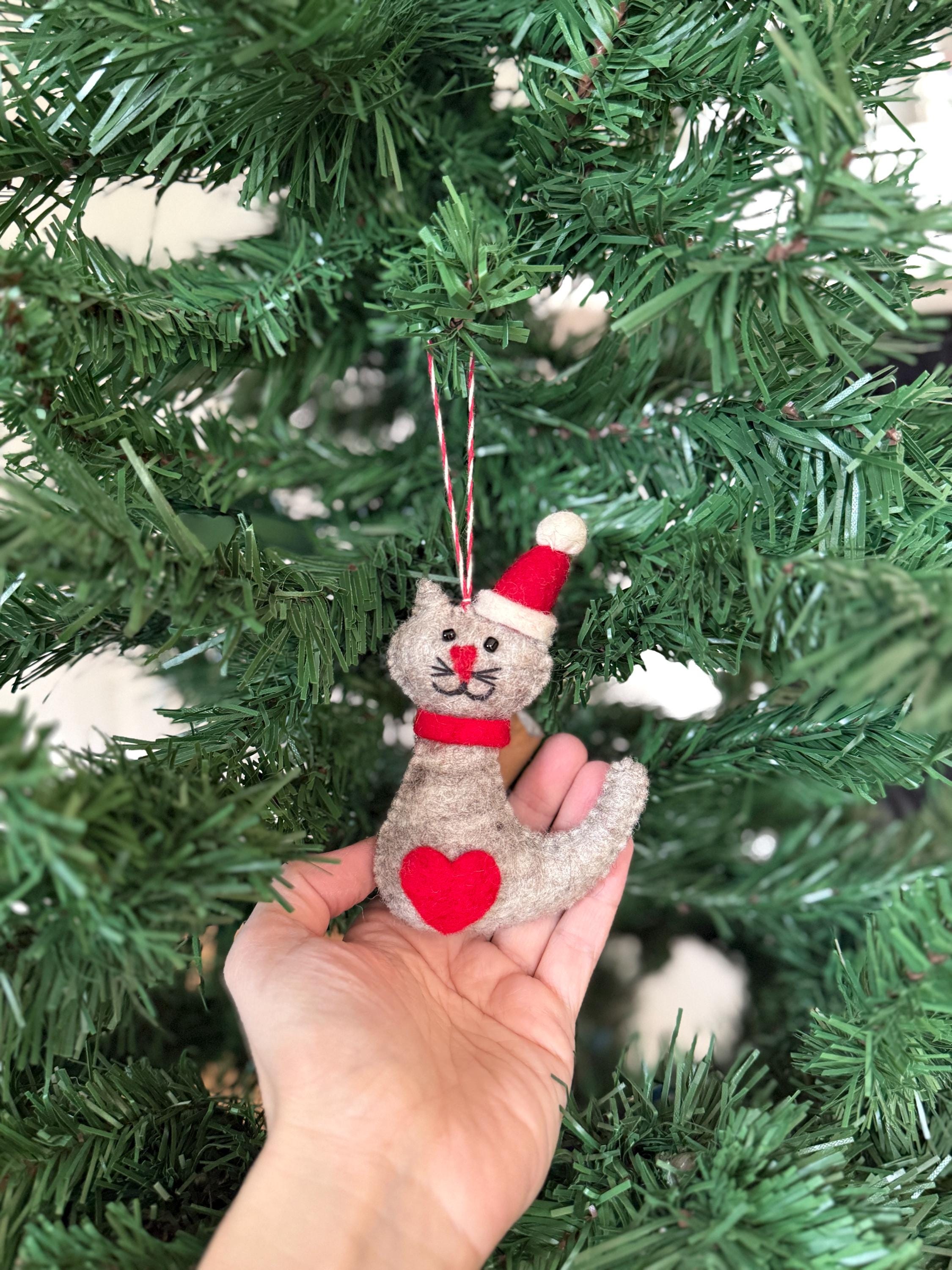 Weihnachtsanhänger Katze I Christbaumschmuck Weihnachtsdeko I Winter Weihnachtsbaum I Weihnachtskatze