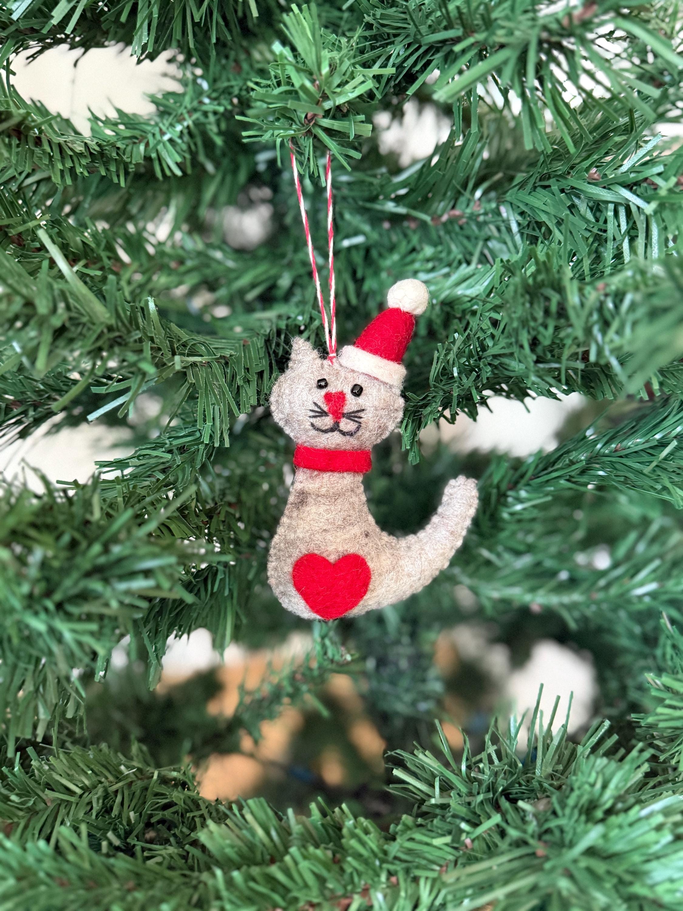 Weihnachtsanhänger Katze I Christbaumschmuck Weihnachtsdeko I Winter Weihnachtsbaum I Weihnachtskatze