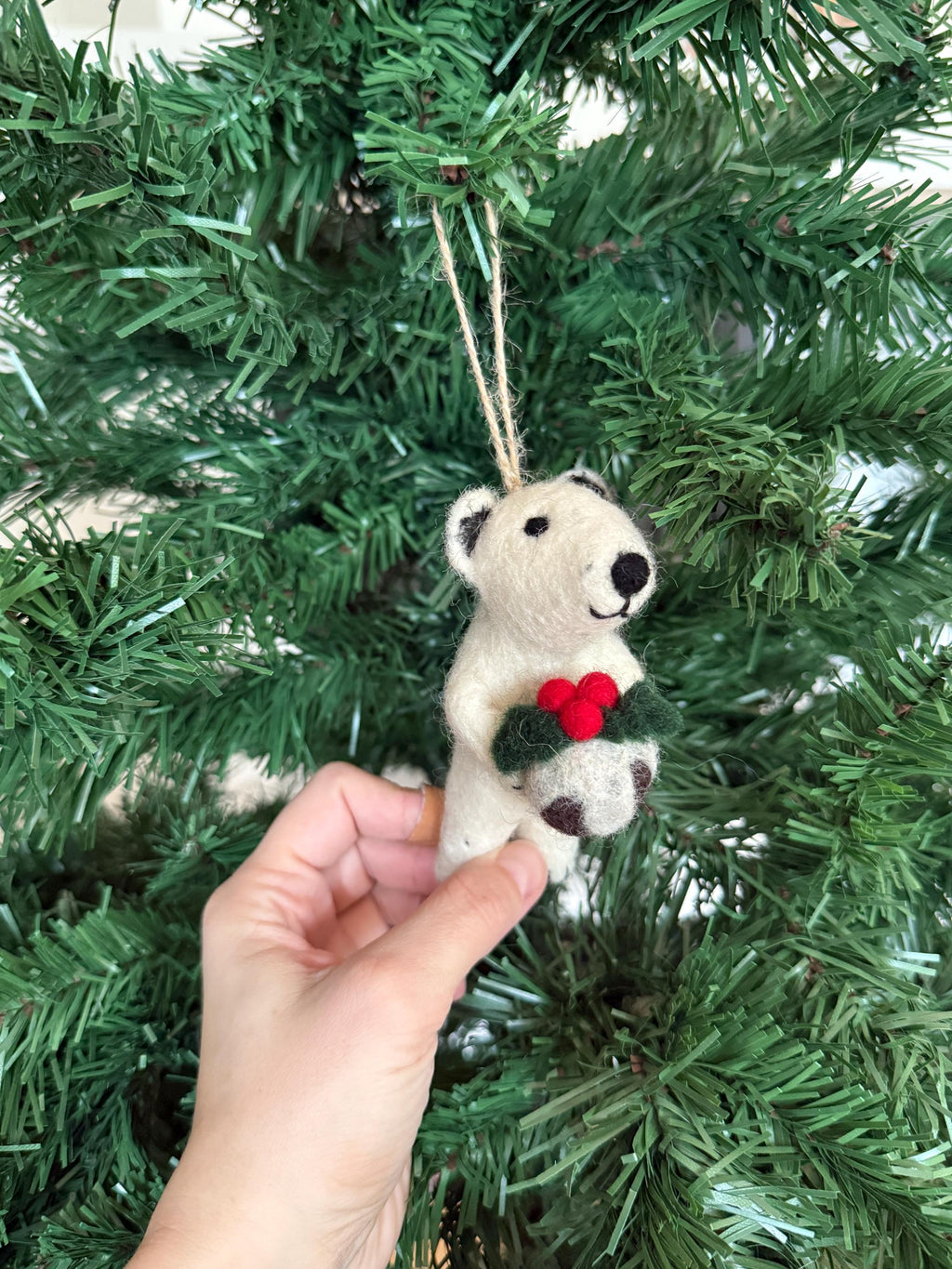 Weihnachtsanhänger Eisbär I Filz Christbaumschmuck I Weihnachtsdeko I Weihnachtsstern I Christmaspudding