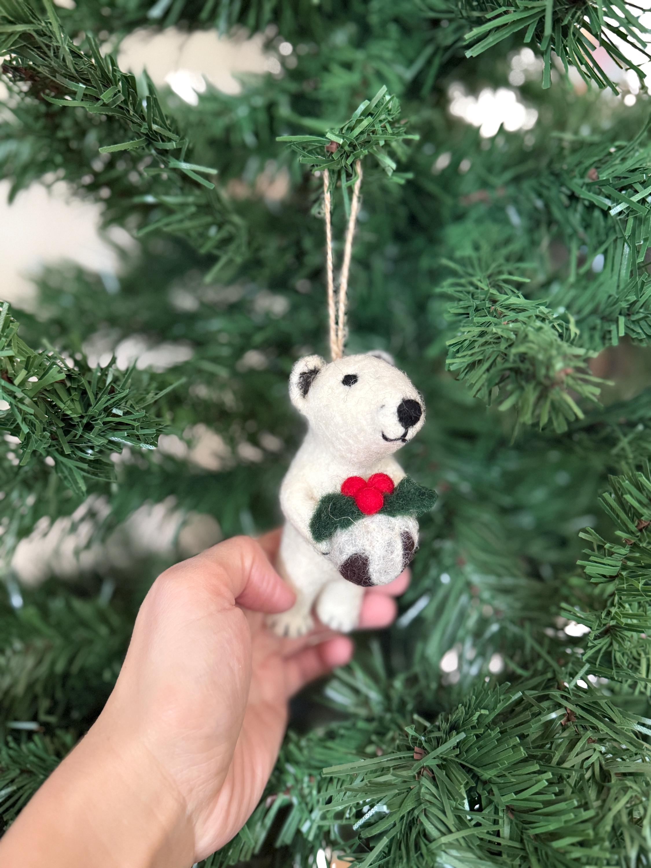 Weihnachtsanhänger Eisbär I Filz Christbaumschmuck I Weihnachtsdeko I Weihnachtsstern I Christmaspudding