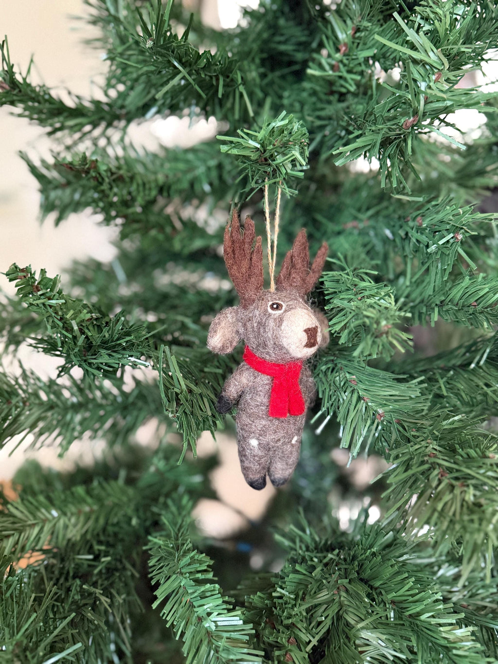 Weihnachtsanhänger Hirsch mit Schal I Christbaumschmuck I Weihnachtsdeko I Winter I Weihnachtsbaum I Hirsch aus Filz