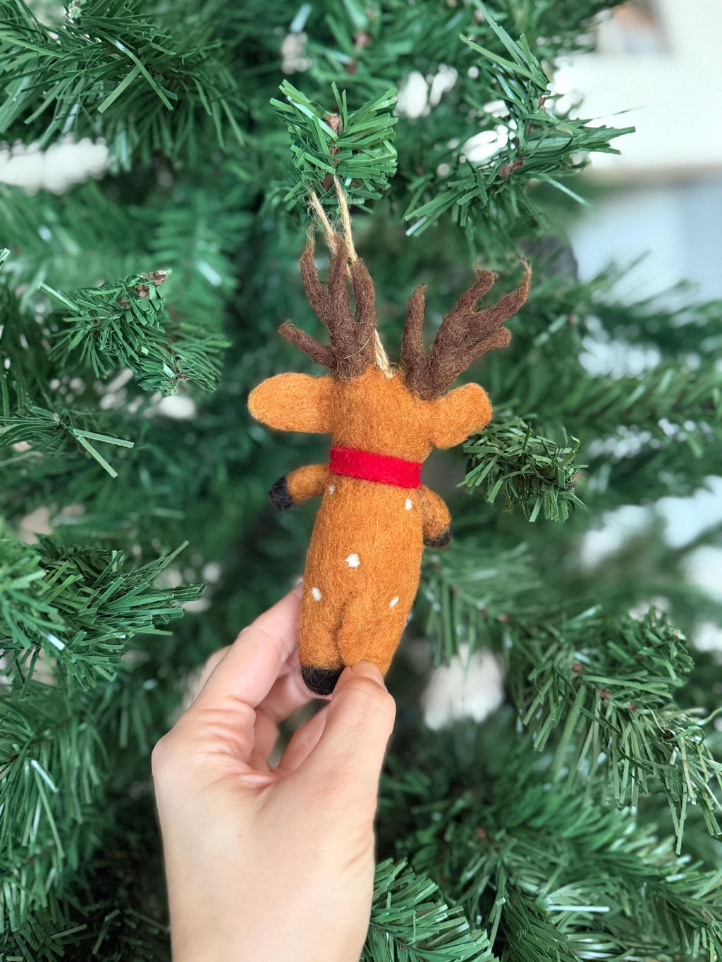 Weihnachtsanhänger Hirsch mit Schal I Christbaumschmuck I Weihnachtsdeko I Winter I Weihnachtsbaum I Hirsch aus Filz