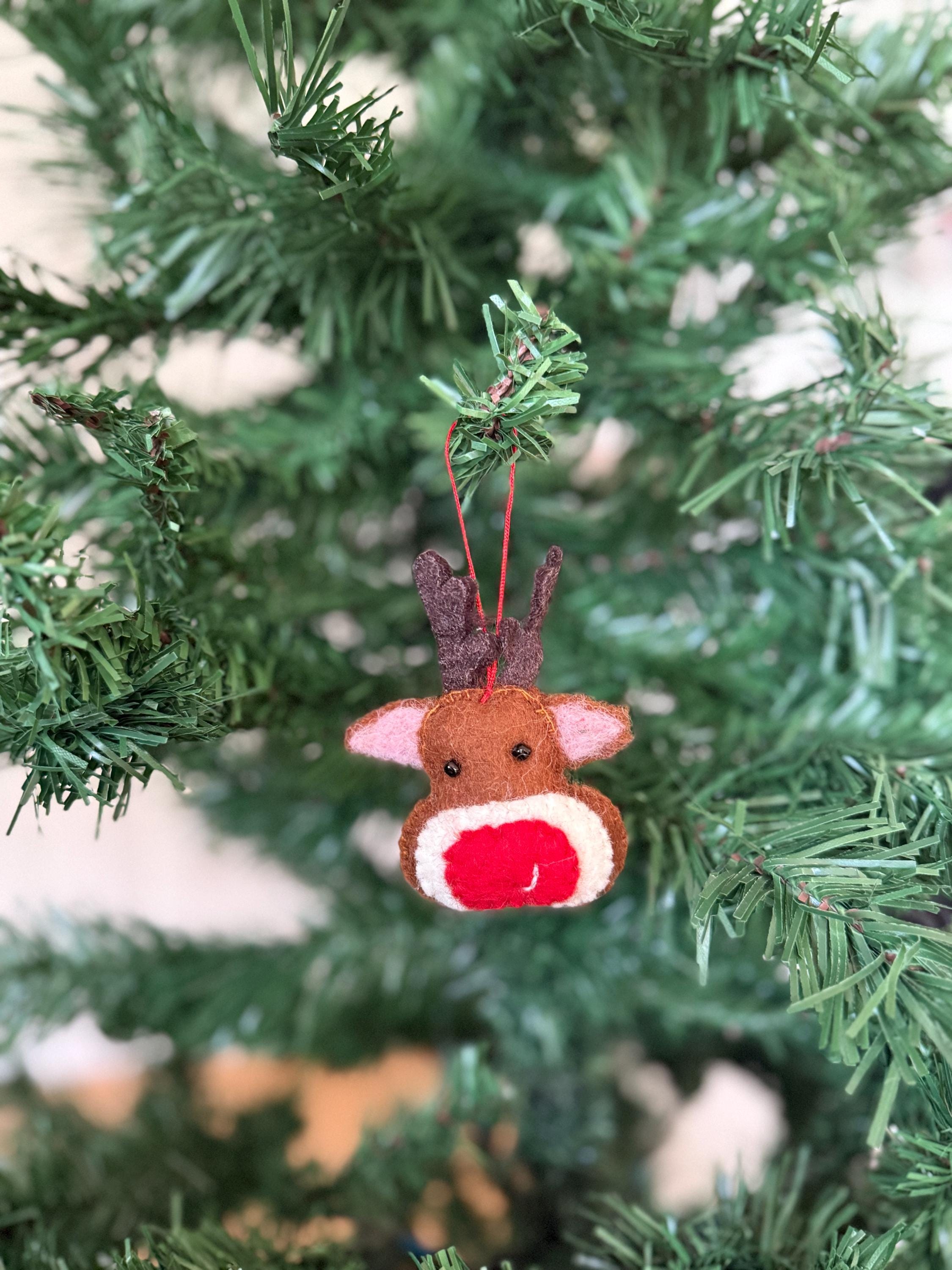 Weihnachtsanhänger Rudolf das Rentier I Filz Christbaumschmuck I Weihnachtsdeko