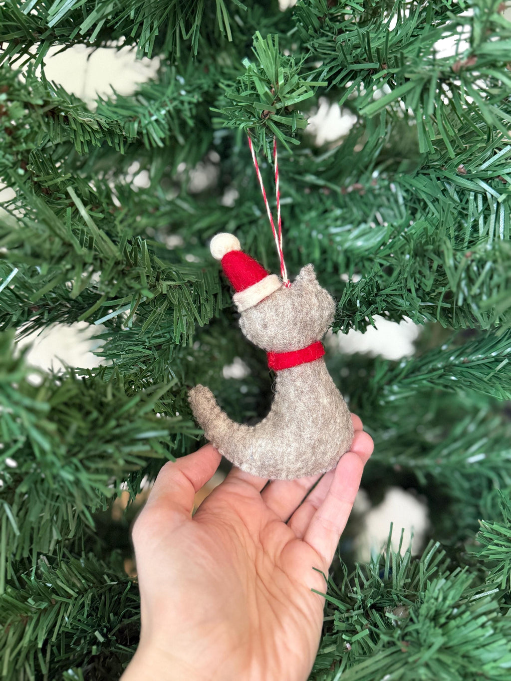 Weihnachtsanhänger Katze I Christbaumschmuck Weihnachtsdeko I Winter Weihnachtsbaum I Weihnachtskatze