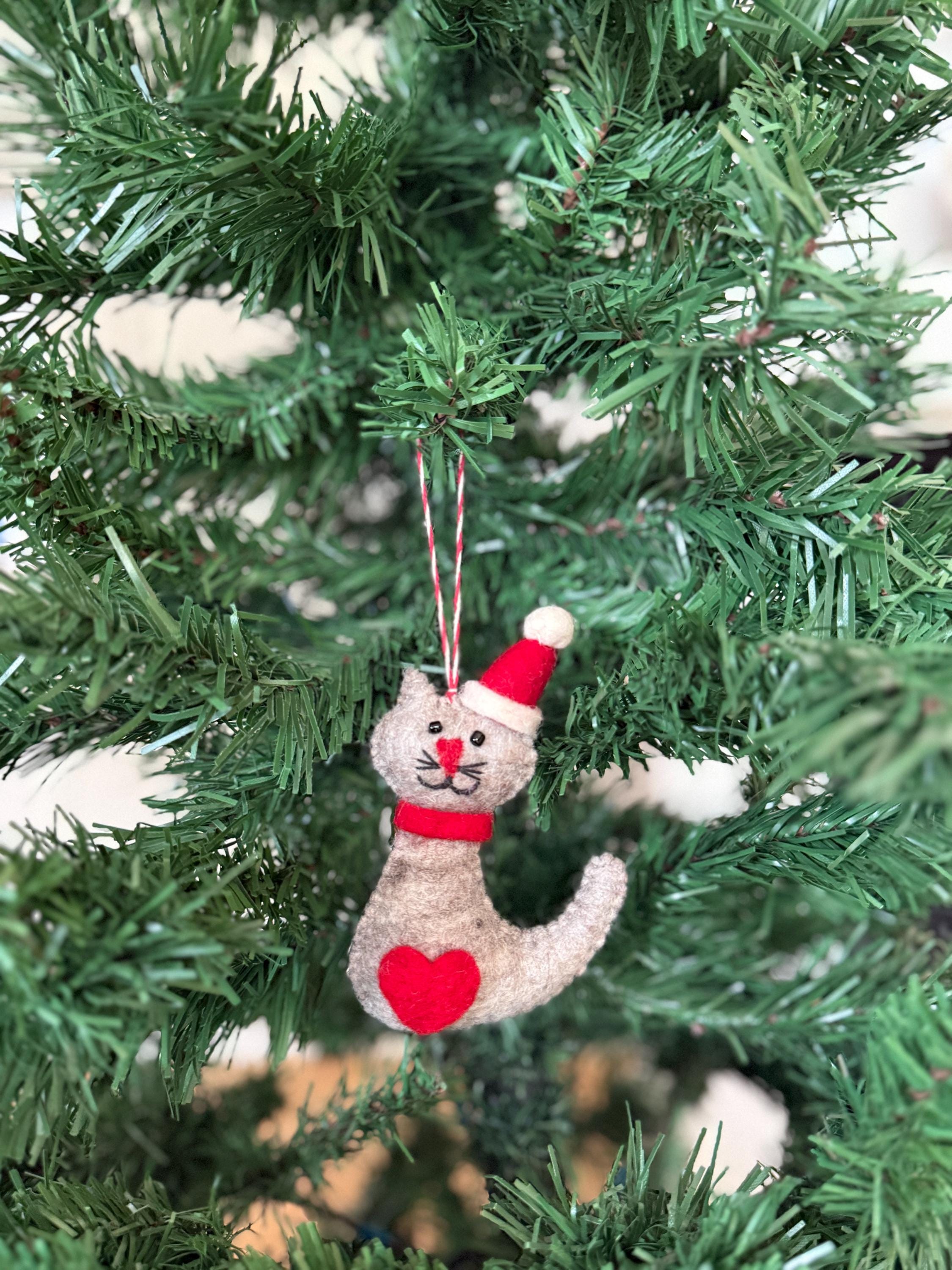 Weihnachtsanhänger Katze I Christbaumschmuck Weihnachtsdeko I Winter Weihnachtsbaum I Weihnachtskatze