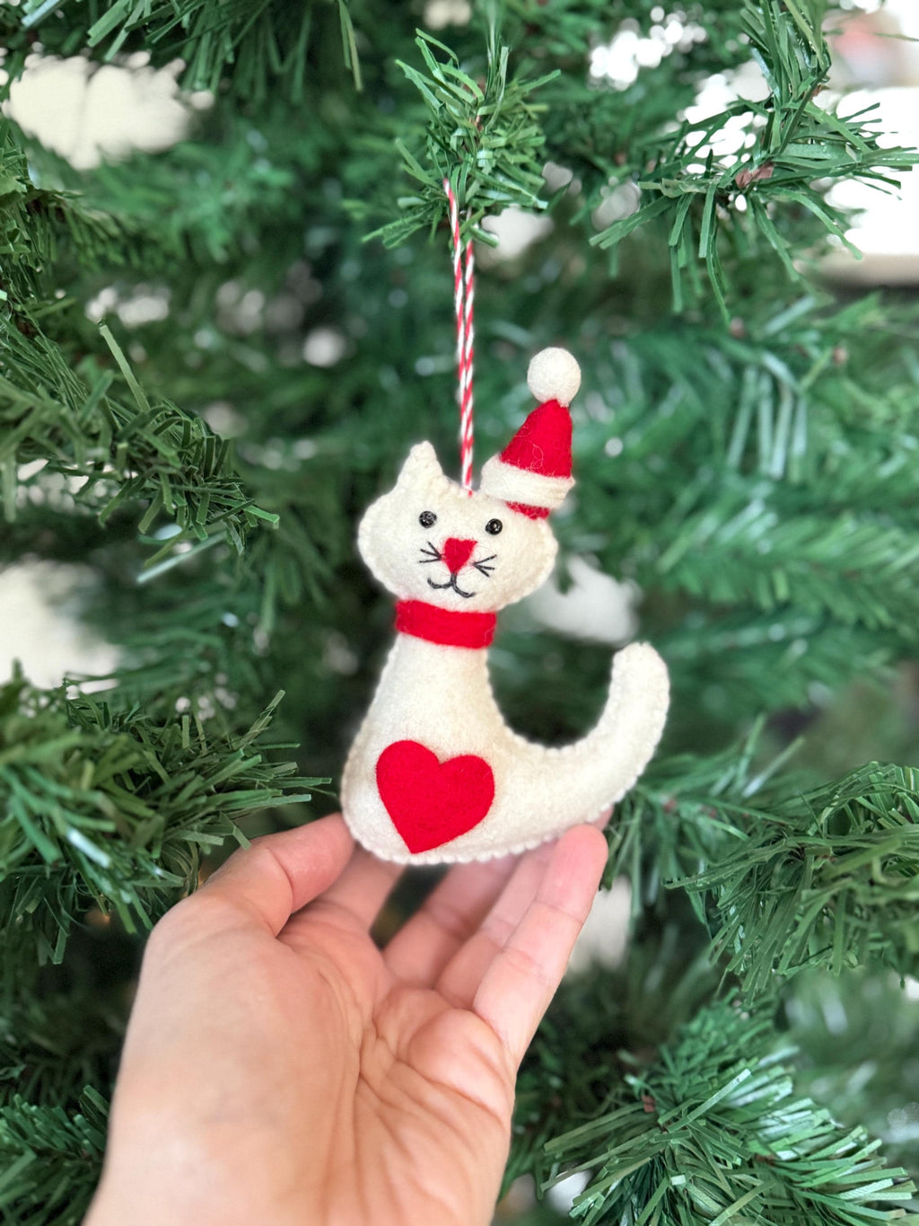 Weihnachtsanhänger Katze I Christbaumschmuck Weihnachtsdeko I Winter Weihnachtsbaum I Weihnachtskatze