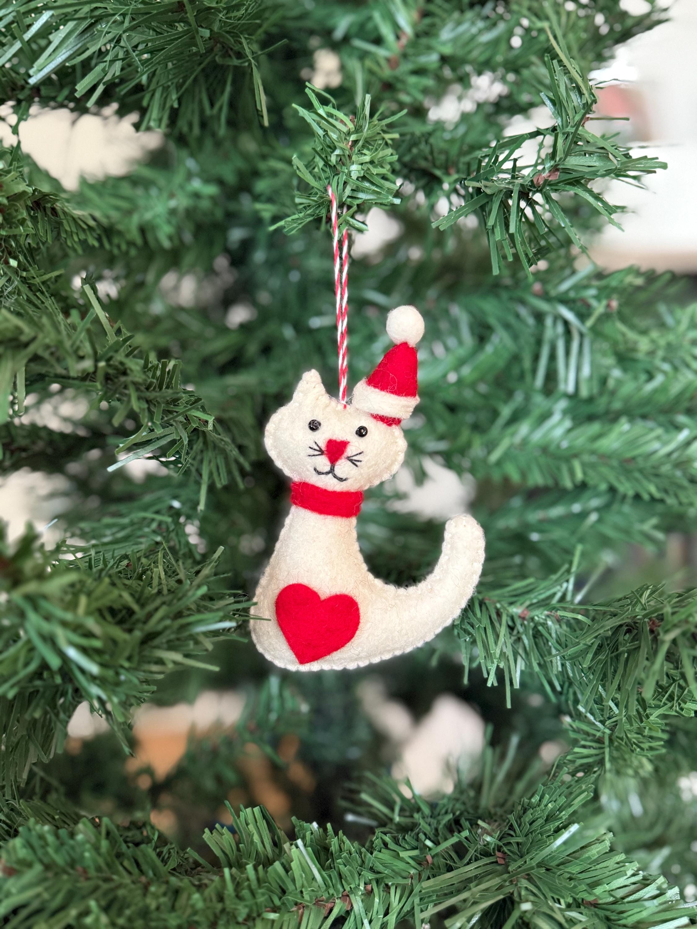 Weihnachtsanhänger Katze I Christbaumschmuck Weihnachtsdeko I Winter Weihnachtsbaum I Weihnachtskatze