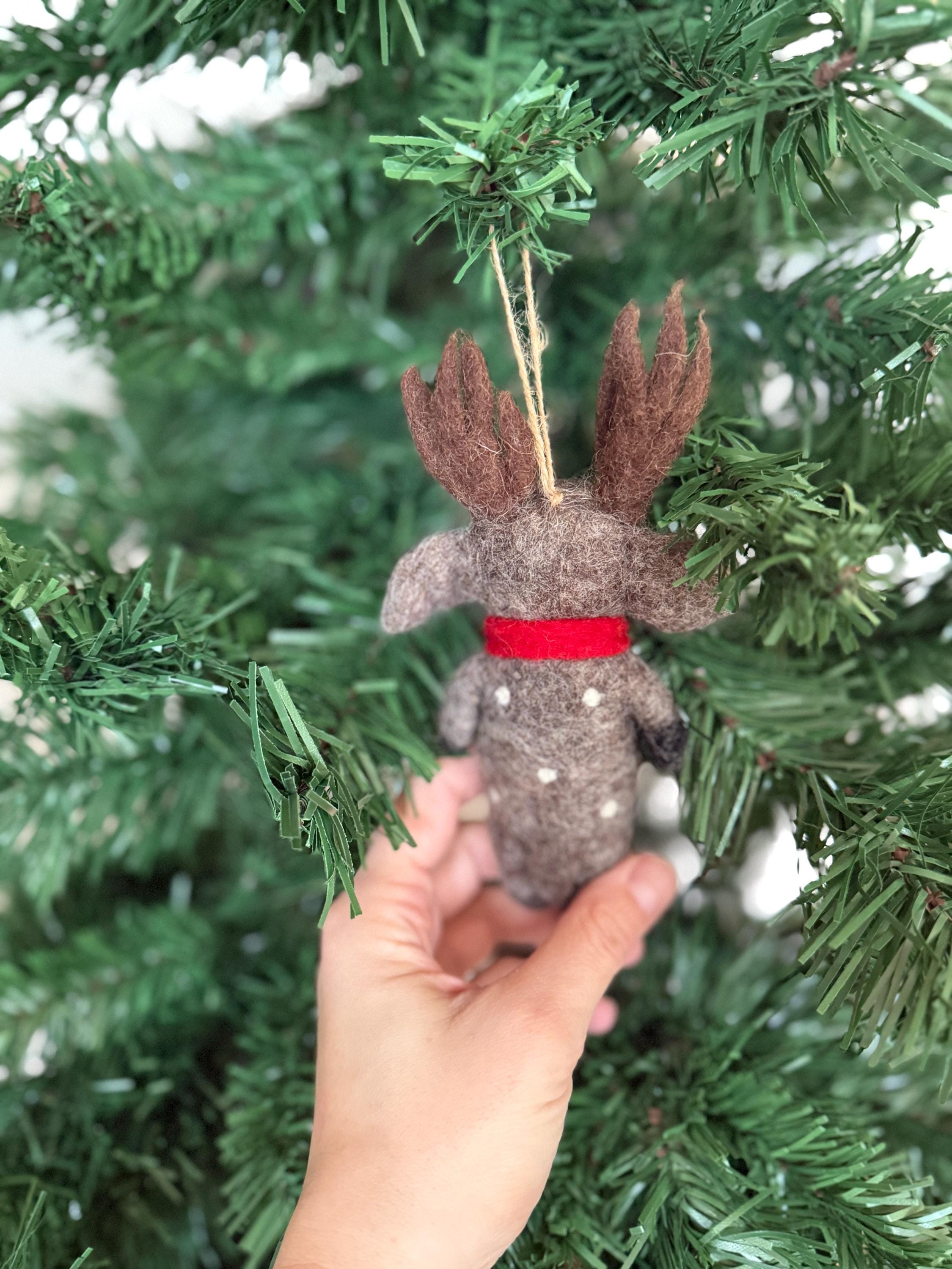Weihnachtsanhänger Hirsch mit Schal I Christbaumschmuck I Weihnachtsdeko I Winter I Weihnachtsbaum I Hirsch aus Filz