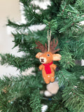 Weihnachtsanhänger Hirsch mit Schal I Christbaumschmuck I Weihnachtsdeko I Winter I Weihnachtsbaum I Hirsch aus Filz