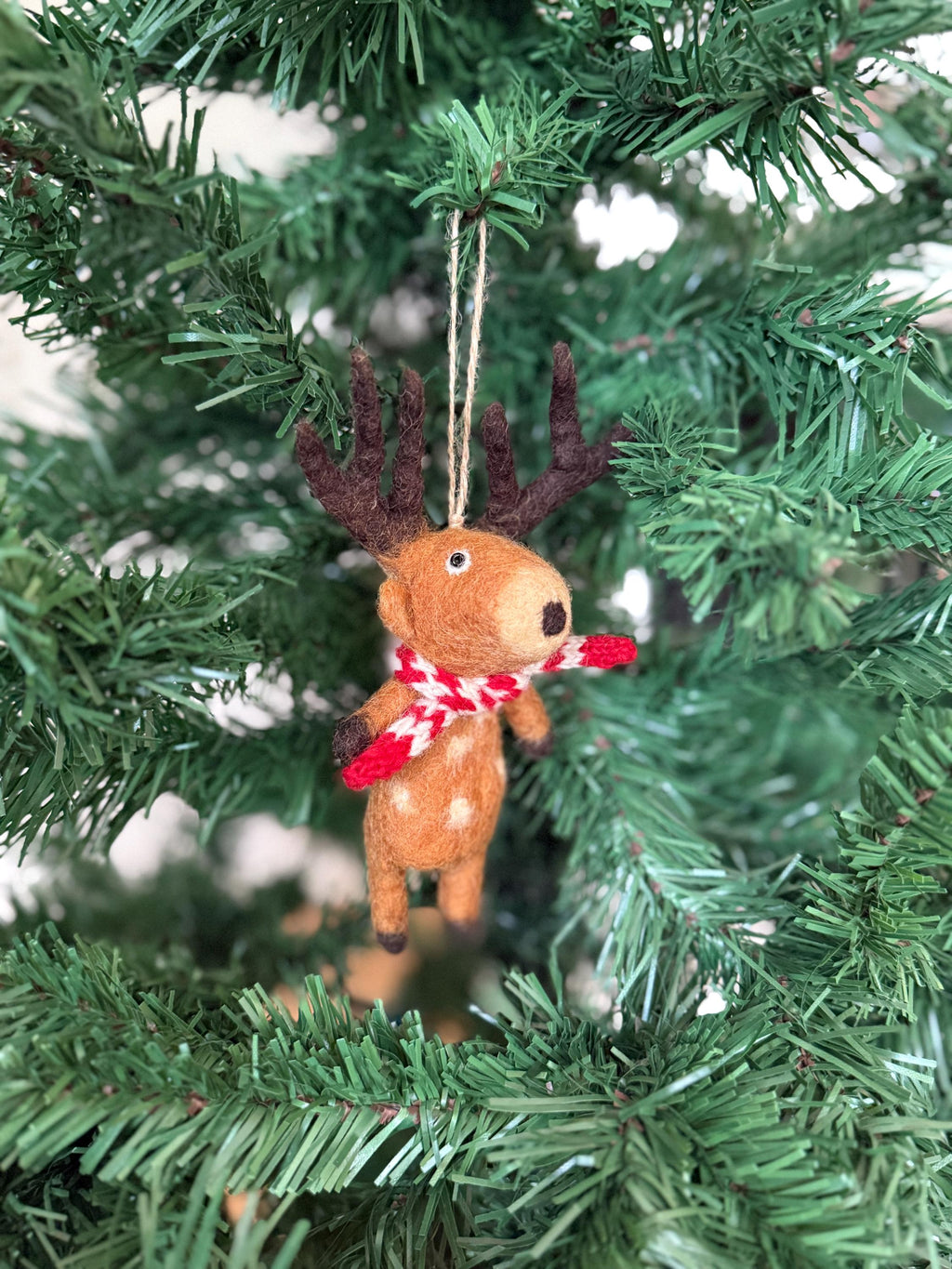 Weihnachtsanhänger Hirsch mit Schal I Christbaumschmuck I Weihnachtsdeko I Winter I Weihnachtsbaum I Hirsch aus Filz