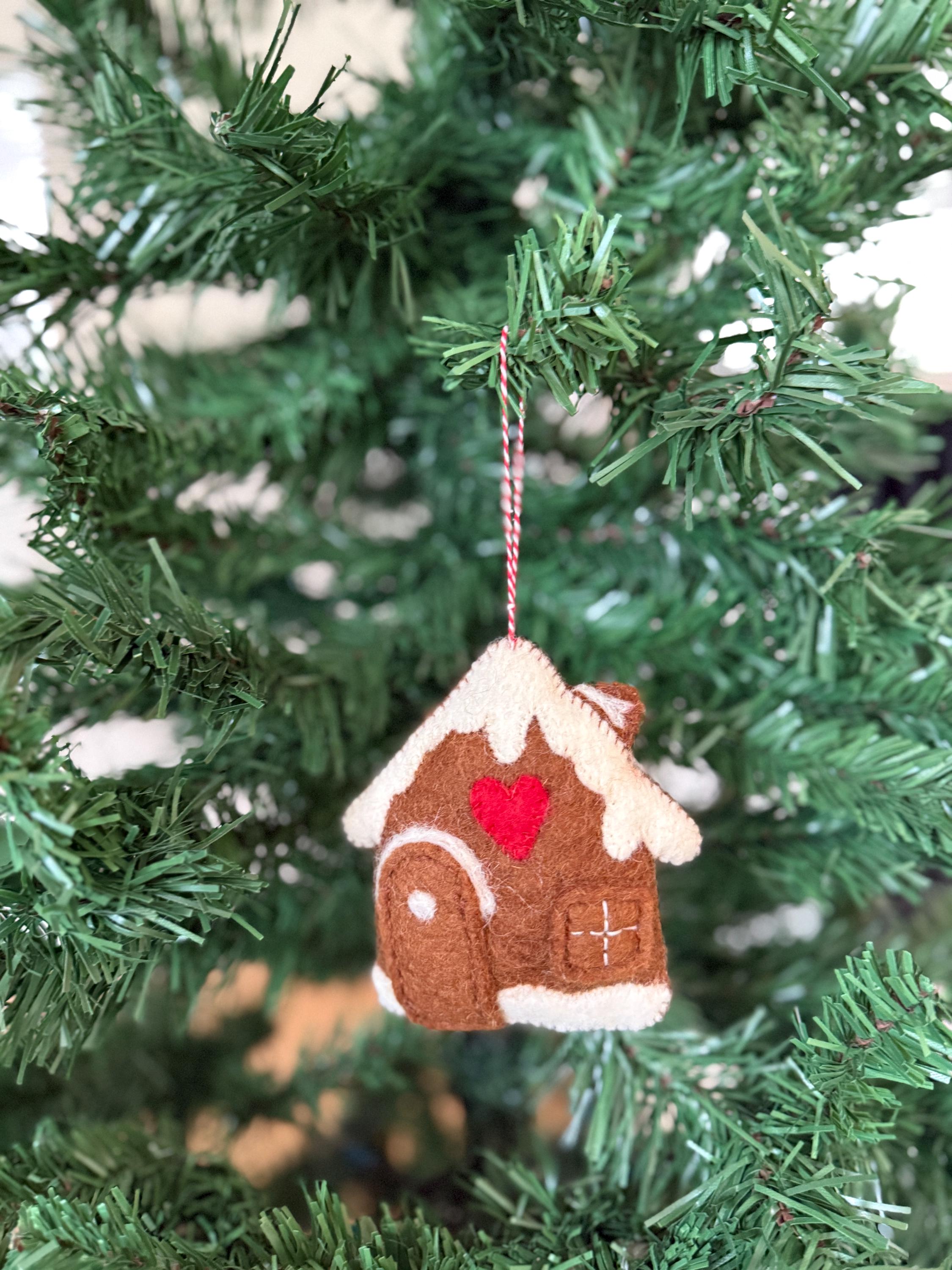 Weihnachtsanhänger Lebkuchenhaus mit Herz I Christbaumschmuck Weihnachtsdeko I Winterdeko I Weihnachtsbaum I Lebkuchen