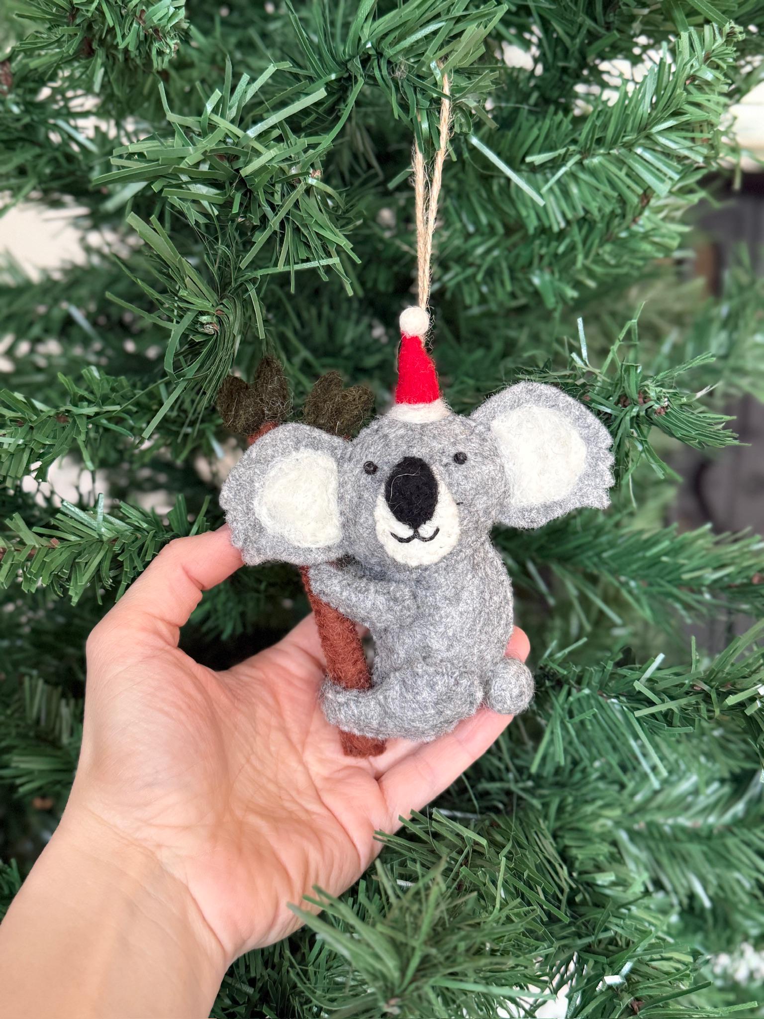 Weihnachtsanhänger Koala I Christbaumschmuck I Weihnachtsdeko I Winter Weihnachtsbaum I Koalabär mit Mütze I lustige Weihnachtsdeko