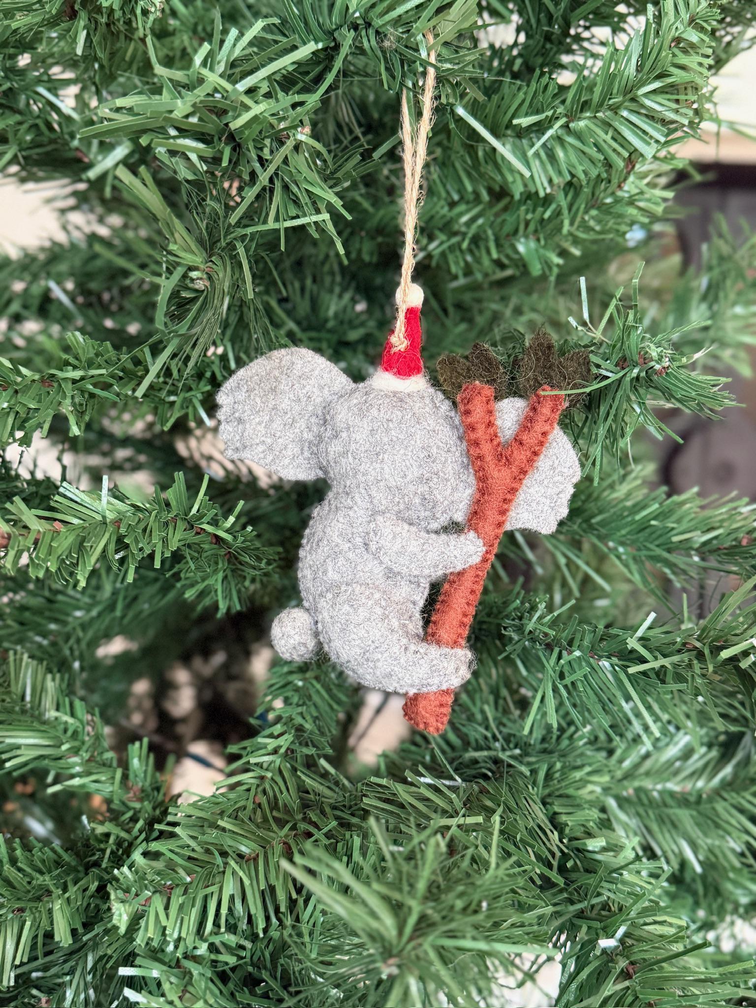 Weihnachtsanhänger Koala I Christbaumschmuck I Weihnachtsdeko I Winter Weihnachtsbaum I Koalabär mit Mütze I lustige Weihnachtsdeko