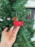 Weihnachtsanhänger Dackel aus Filz I Filz Christbaumschmuck I Weihnachtsdeko I Weihnachtsdackel mit Mantel I Hundeanhänger