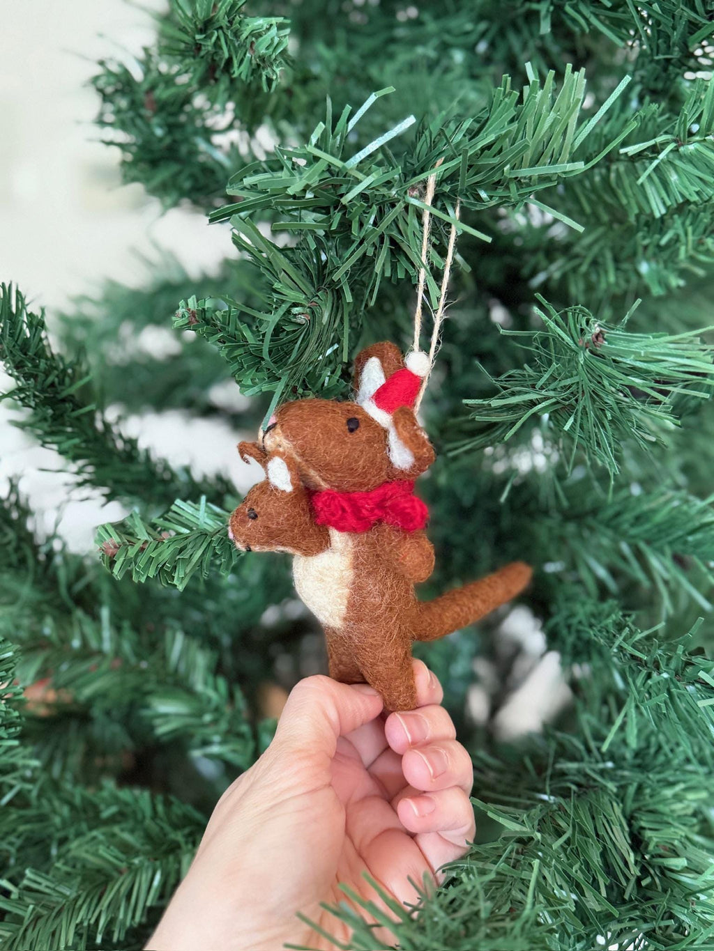Weihnachtsanhänger Känguru I Christbaumschmuck I Weihnachtsdeko I Winter Weihnachtsbaum I nachhaltig I lustige Weihnachtsdeko