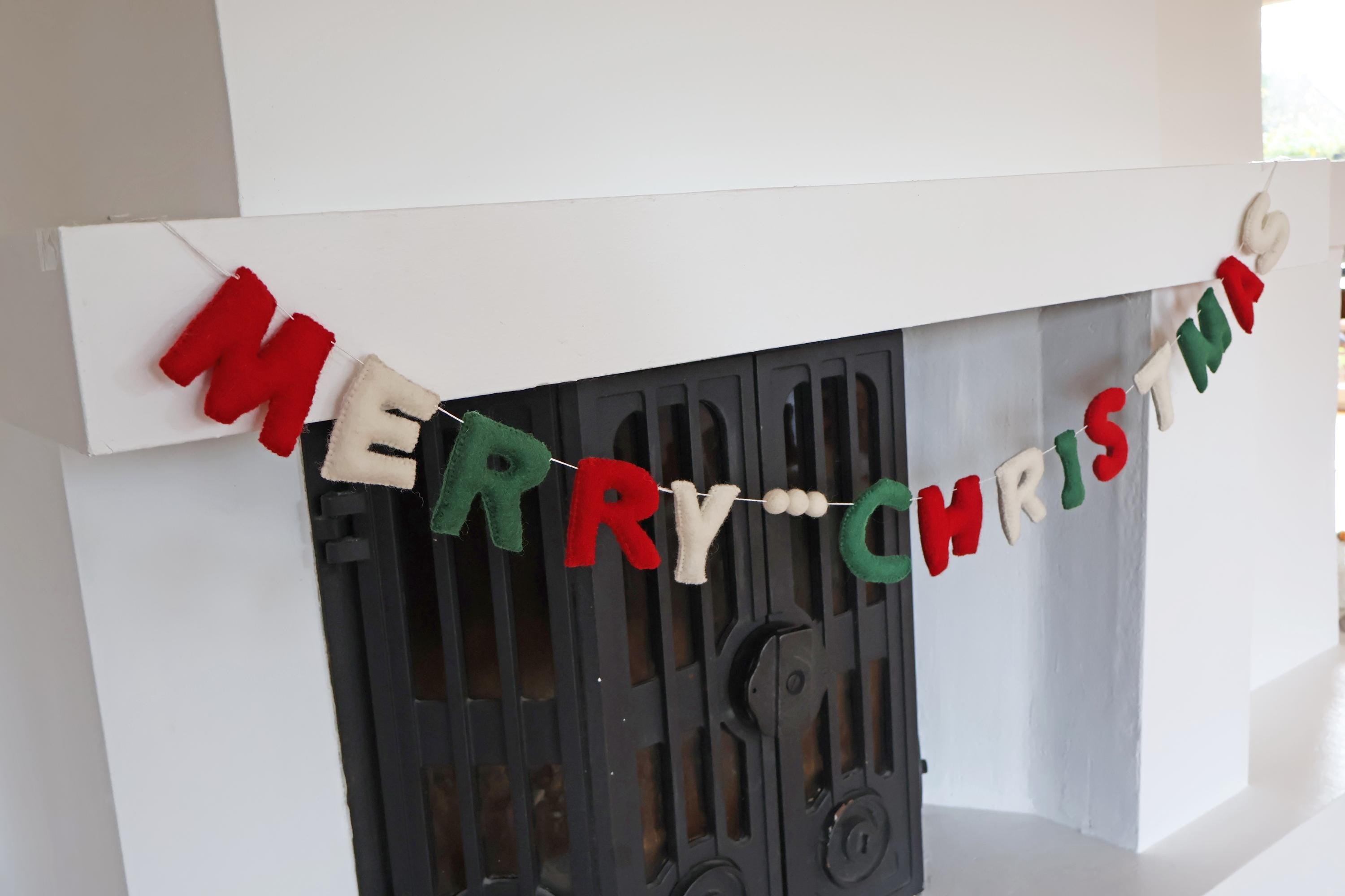 Weihnachtsgirlande aus Filz I Merry Christmas I Fröhliche Weihnachten I Filz Deko I Weihnachtsdeko I Fair