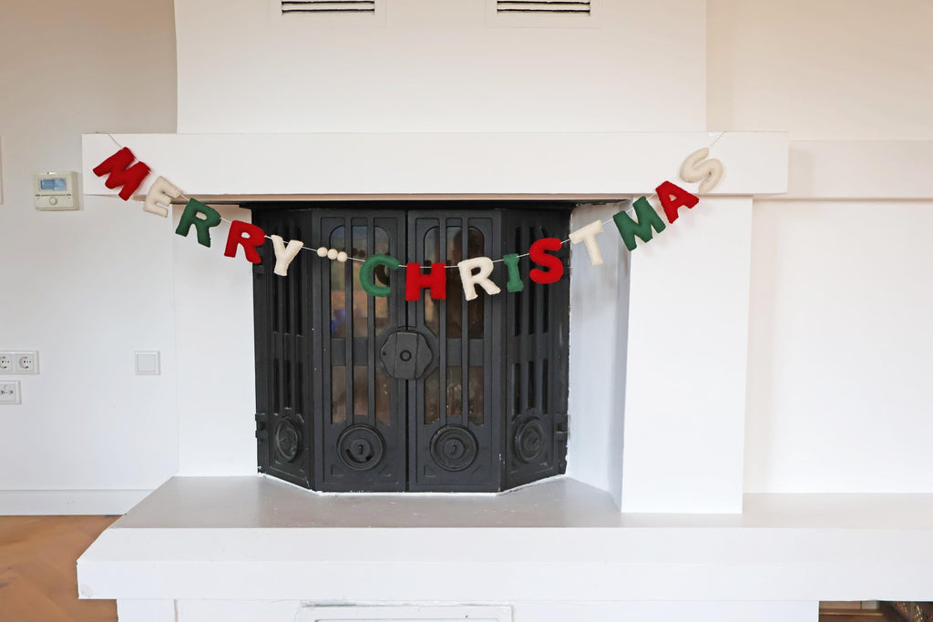 Weihnachtsgirlande aus Filz I Merry Christmas I Fröhliche Weihnachten I Filz Deko I Weihnachtsdeko I Fair