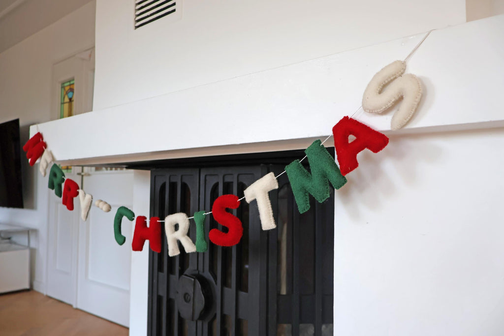 Weihnachtsgirlande aus Filz I Merry Christmas I Fröhliche Weihnachten I Filz Deko I Weihnachtsdeko I Fair